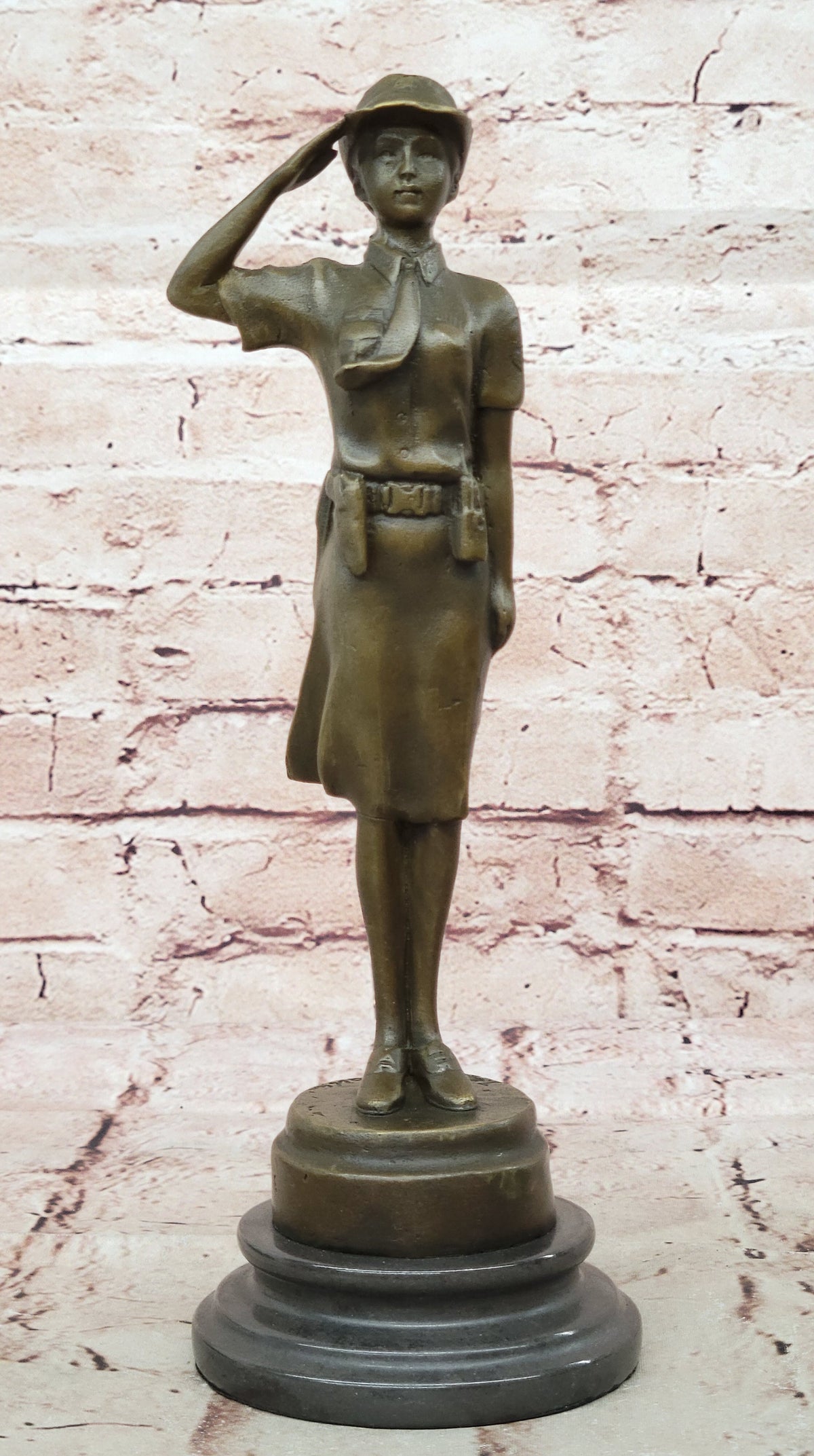 Collectible Museum Quality Police Woman Officer Bronze Statue