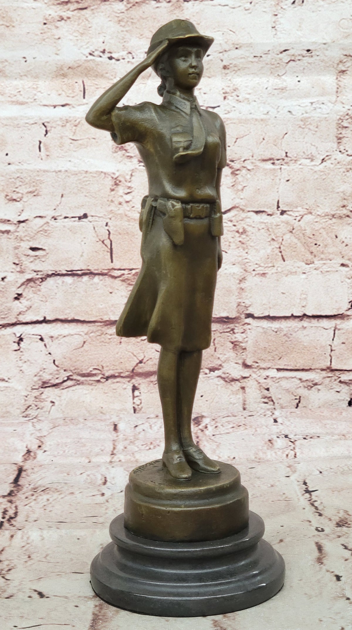 Collectible Museum Quality Police Woman Officer Bronze Statue