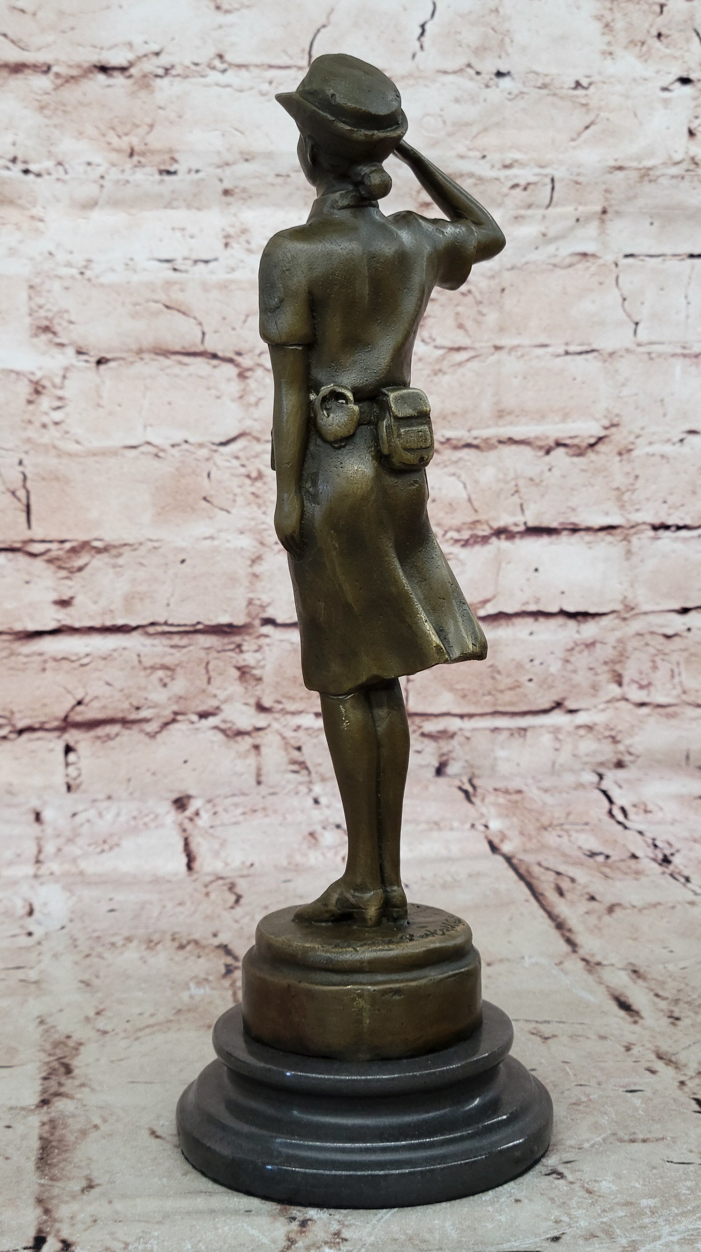 Collectible Museum Quality Police Woman Officer Bronze Statue