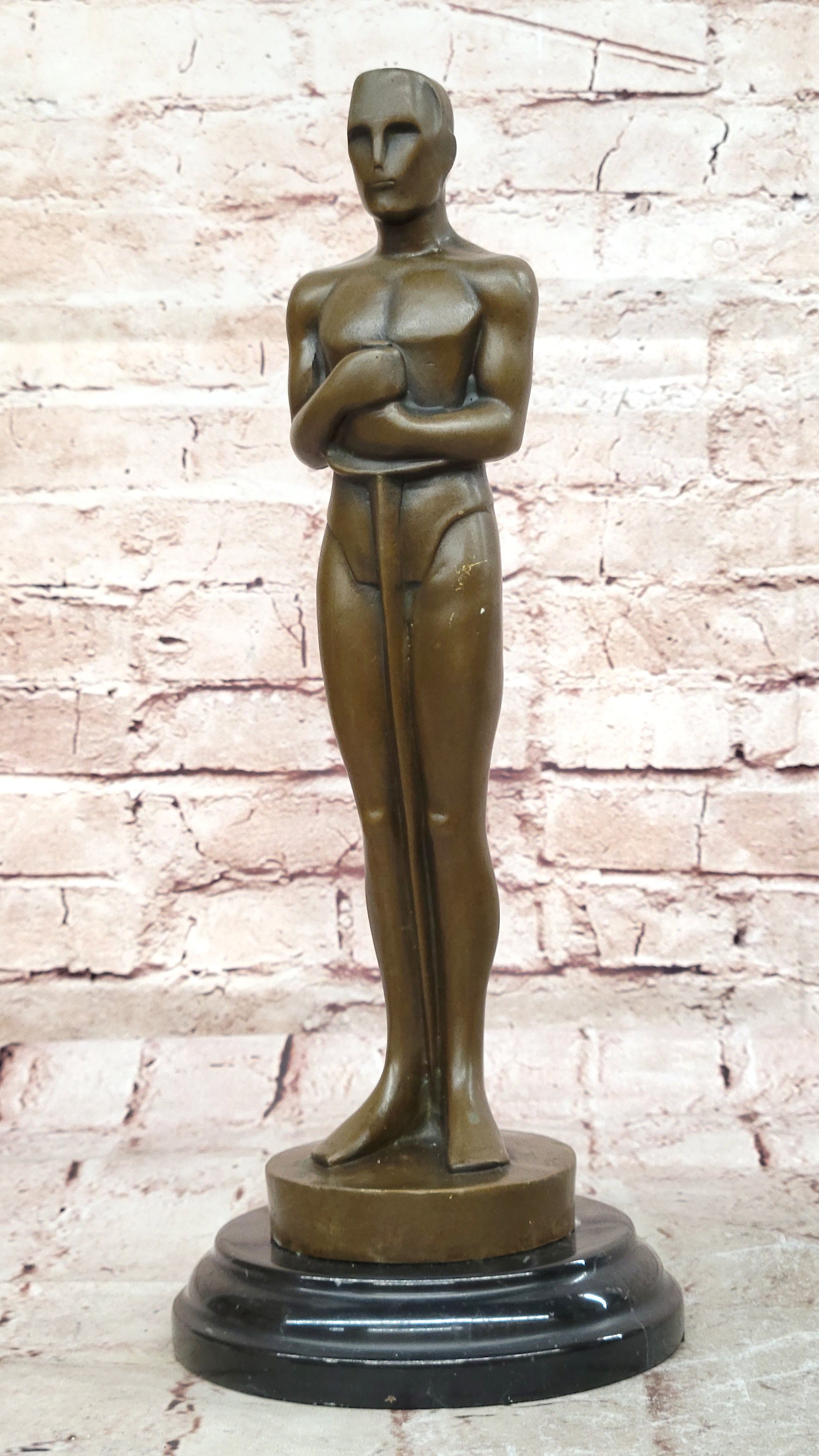 Collectible Real Bronze Academy Trophy Sculpture Hand Made Artwork Decor