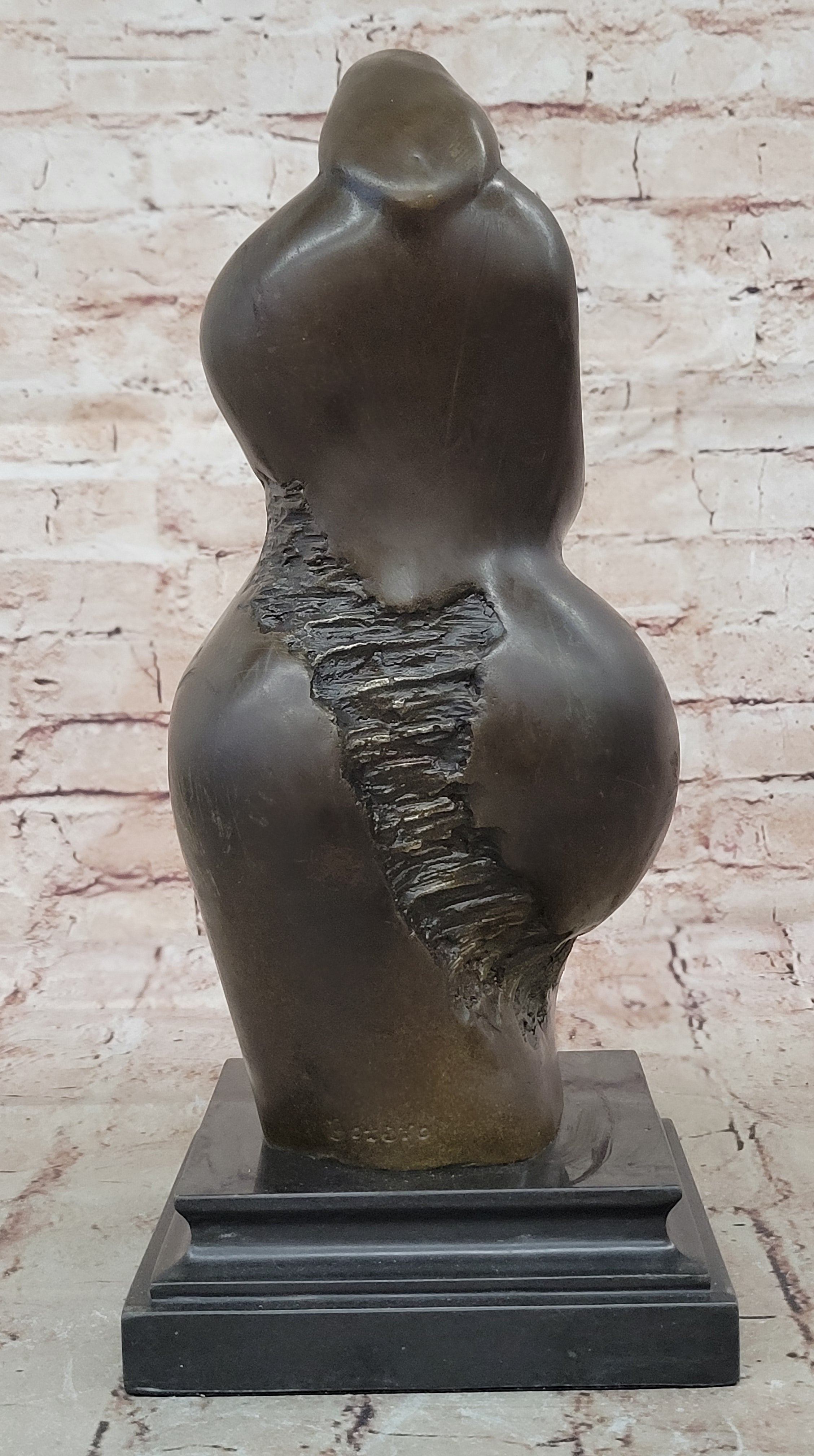 Hand Made Modern Style Mother and Child Bronze Statue, Botero Artwork, Lost Wax Method