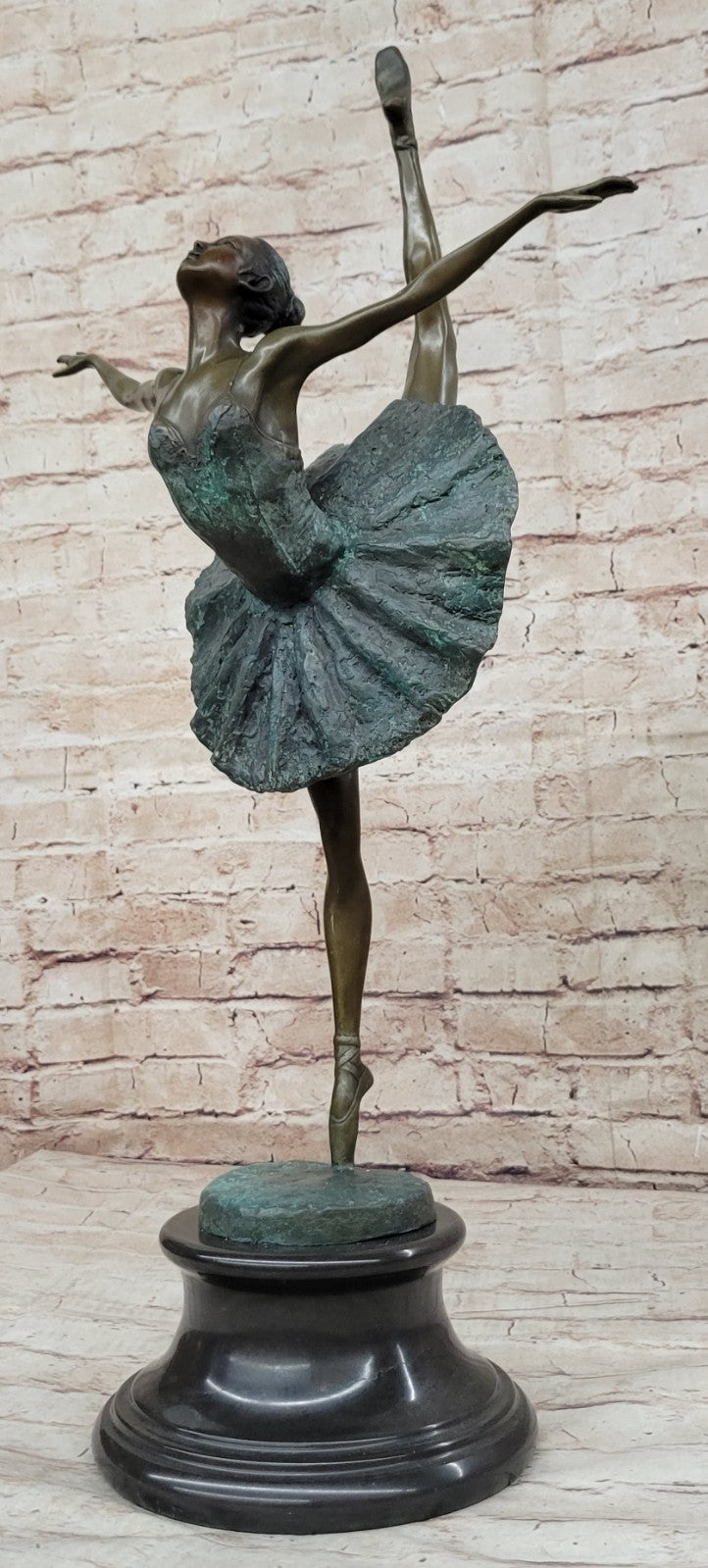 Classic Art Deco Ballerina Sculpture in Bronze by Miguel Lopez Hand Made