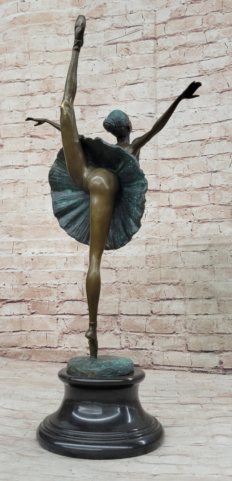 Classic Art Deco Ballerina Sculpture in Bronze by Miguel Lopez Hand Made