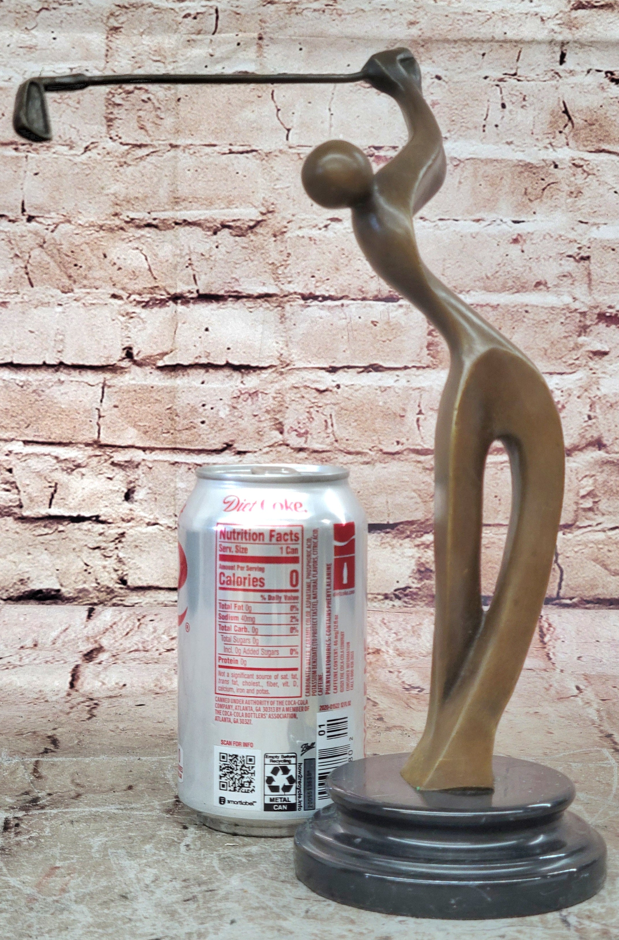 Unique Golfing Trophy Sculpture Signed Milo Abstract Golfer Artwork Decor