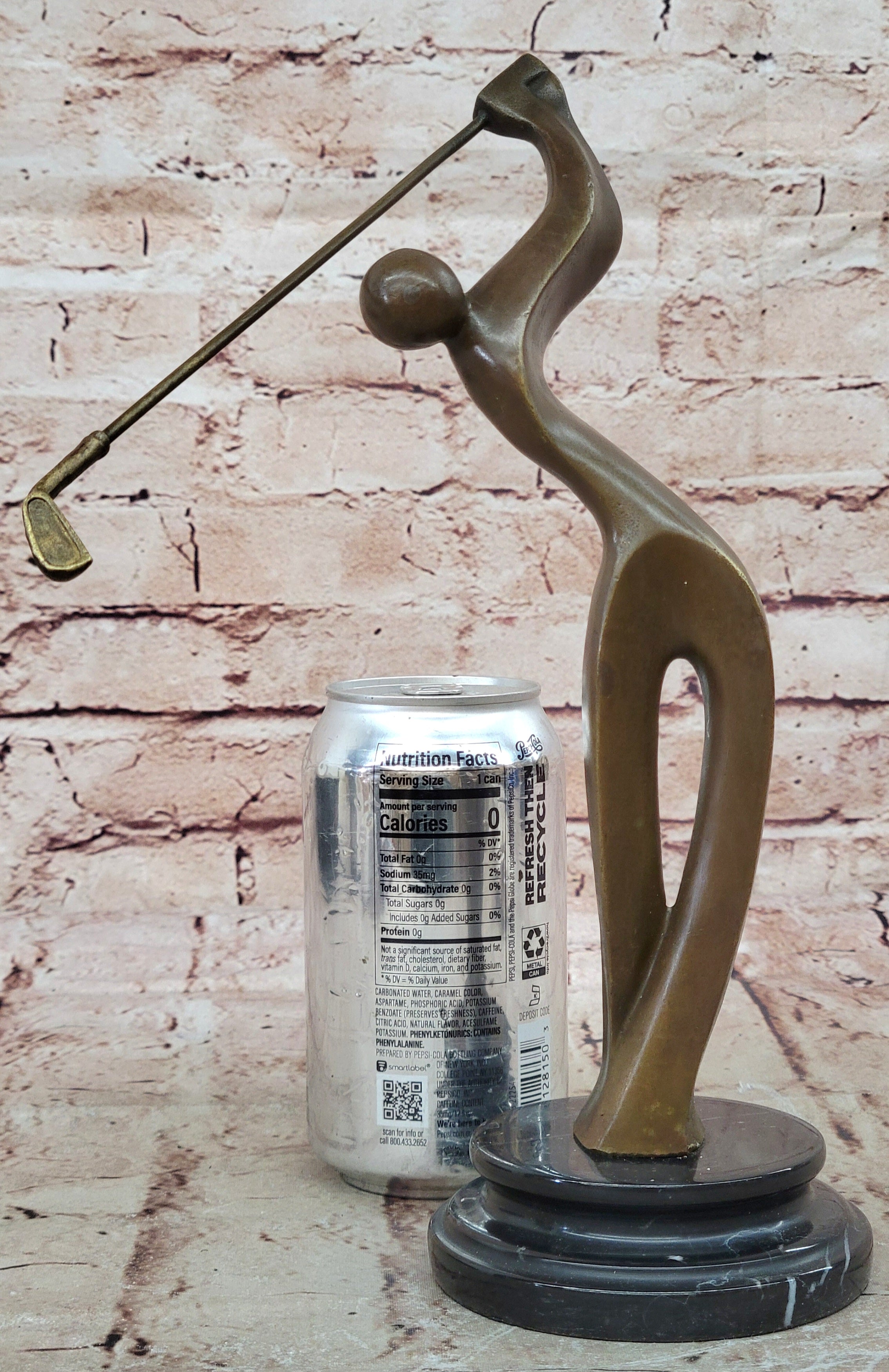 Unique Golfing Trophy Sculpture Signed Milo Abstract Golfer Artwork Decor
