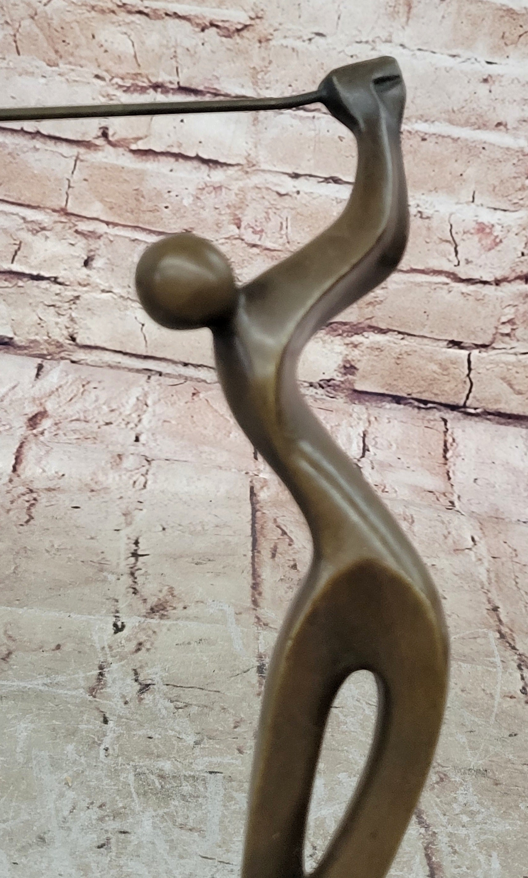 Unique Golfing Trophy Sculpture Signed Milo Abstract Golfer Artwork Decor