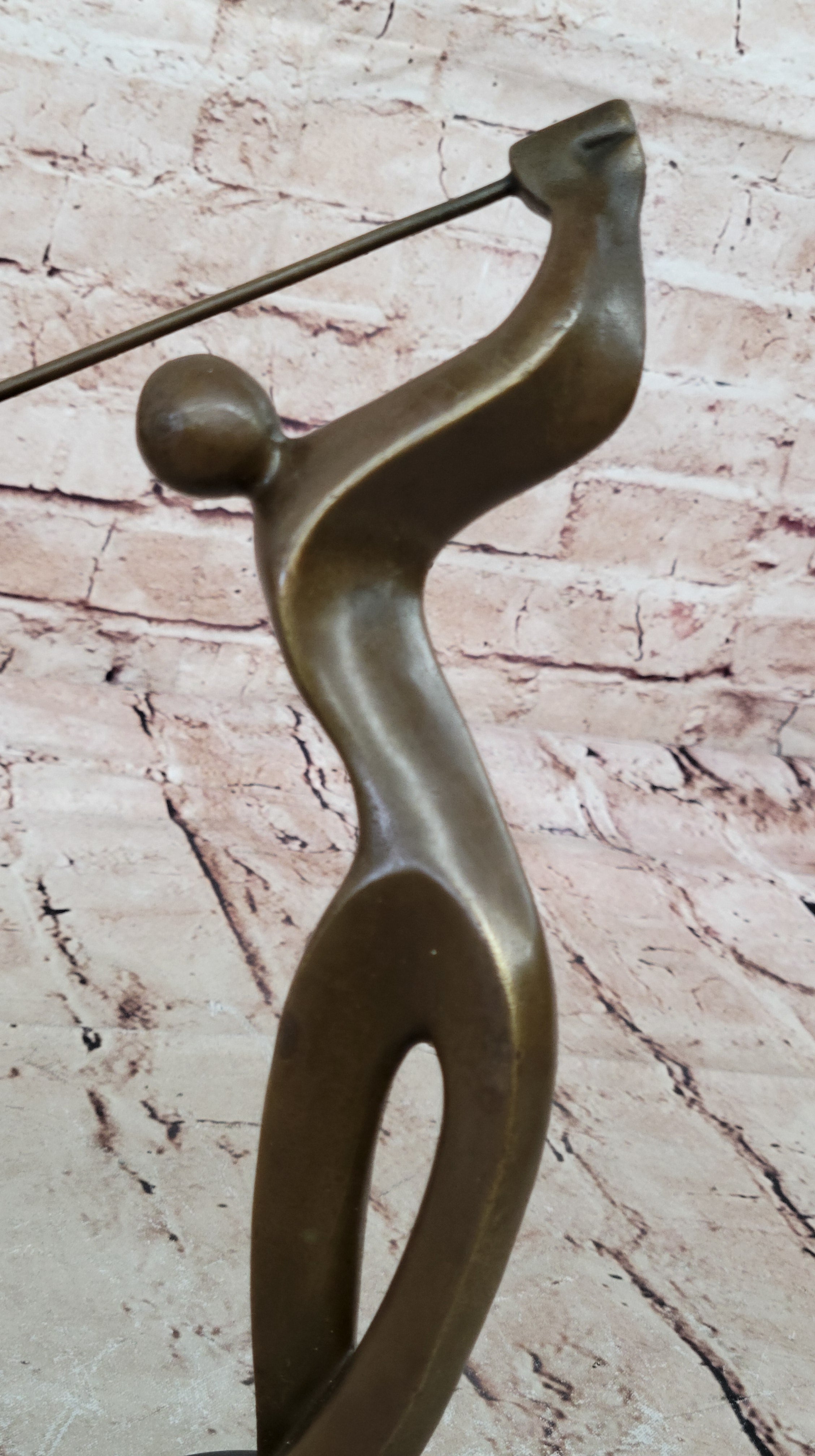 Unique Golfing Trophy Sculpture Signed Milo Abstract Golfer Artwork Decor