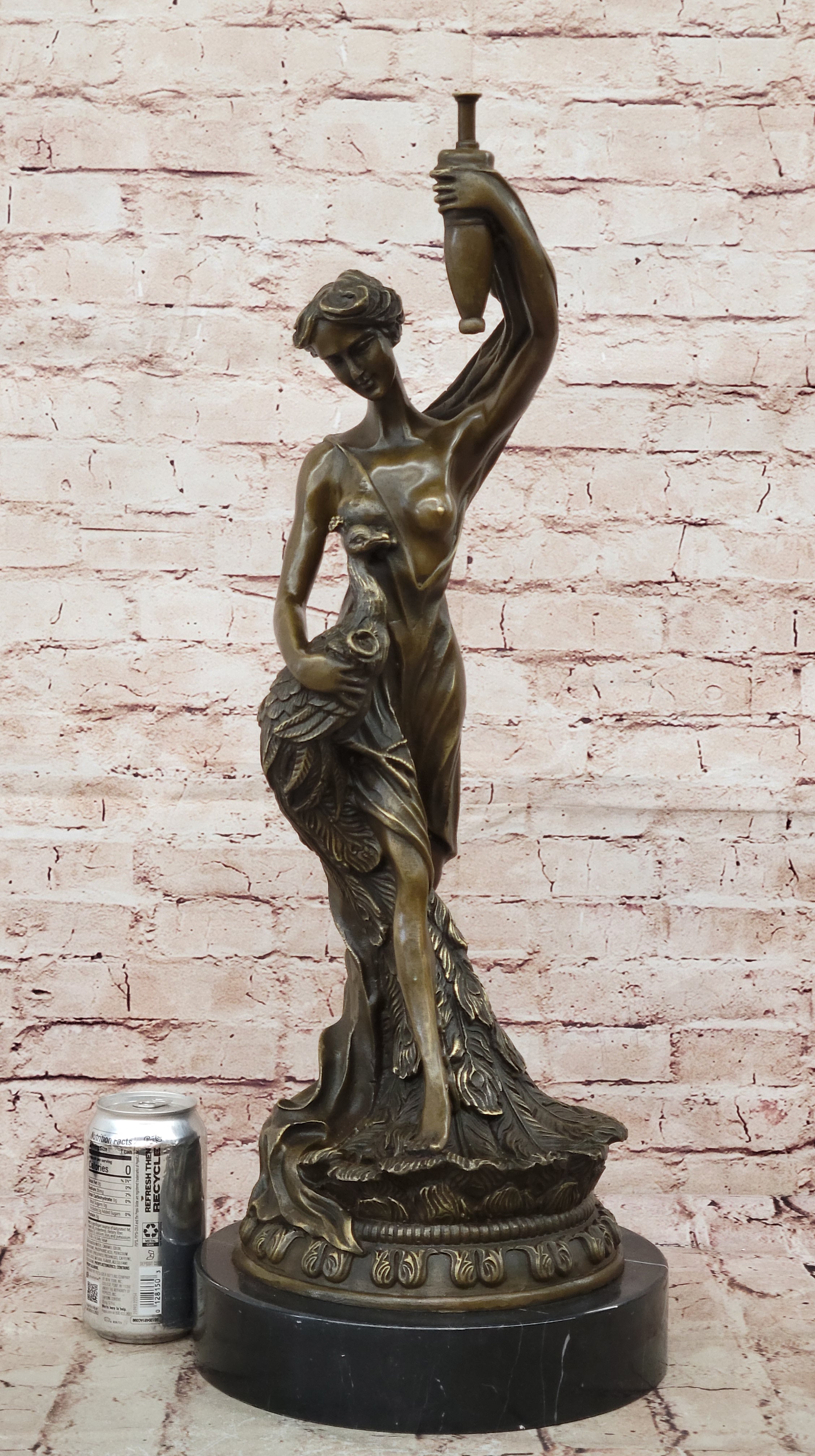 Lost Wax Method Peacock Holder Bronze Figurine Art Deco Home Decor