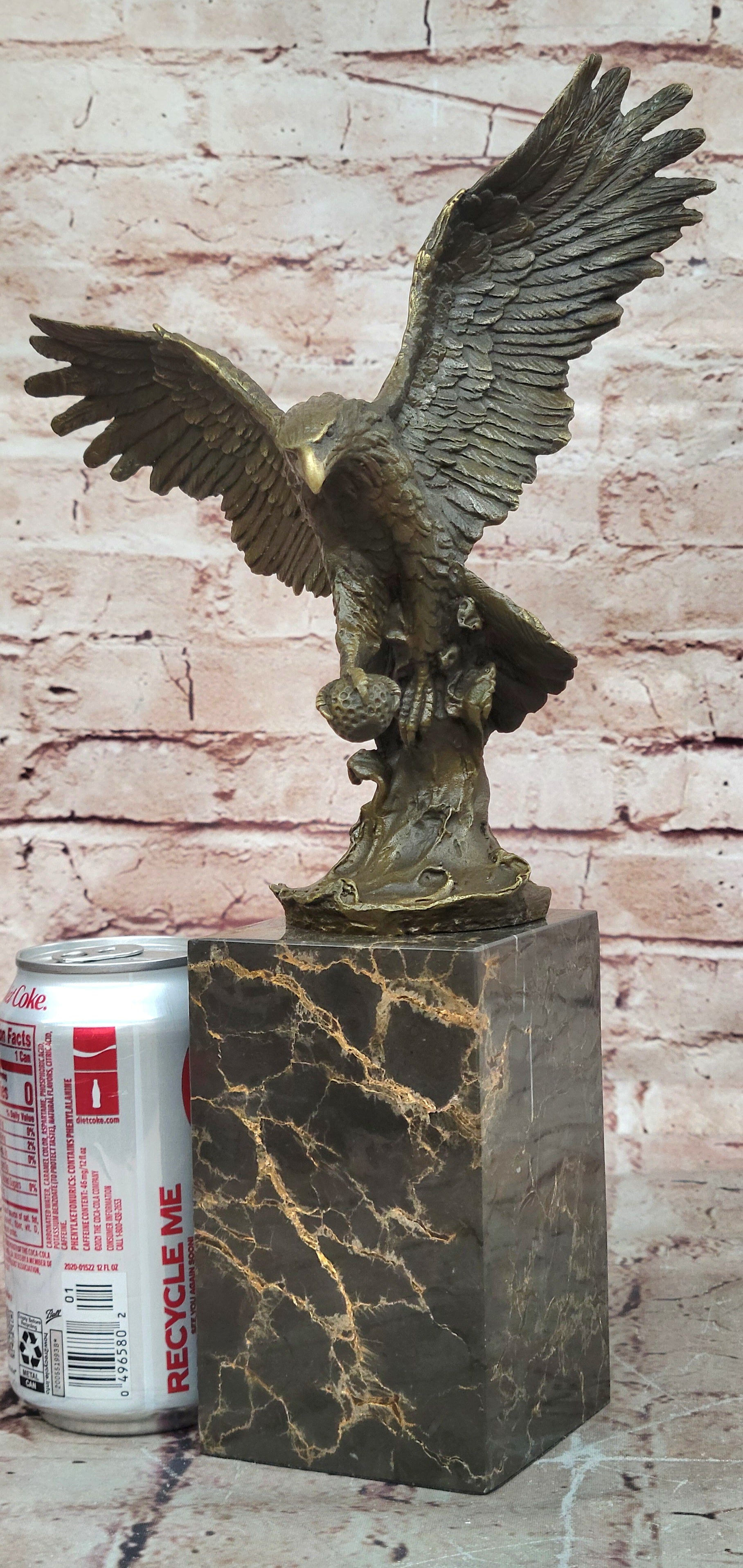 Bald Eagle Genuine bronze sculpture, signed Milo, finest USA Casting Decor