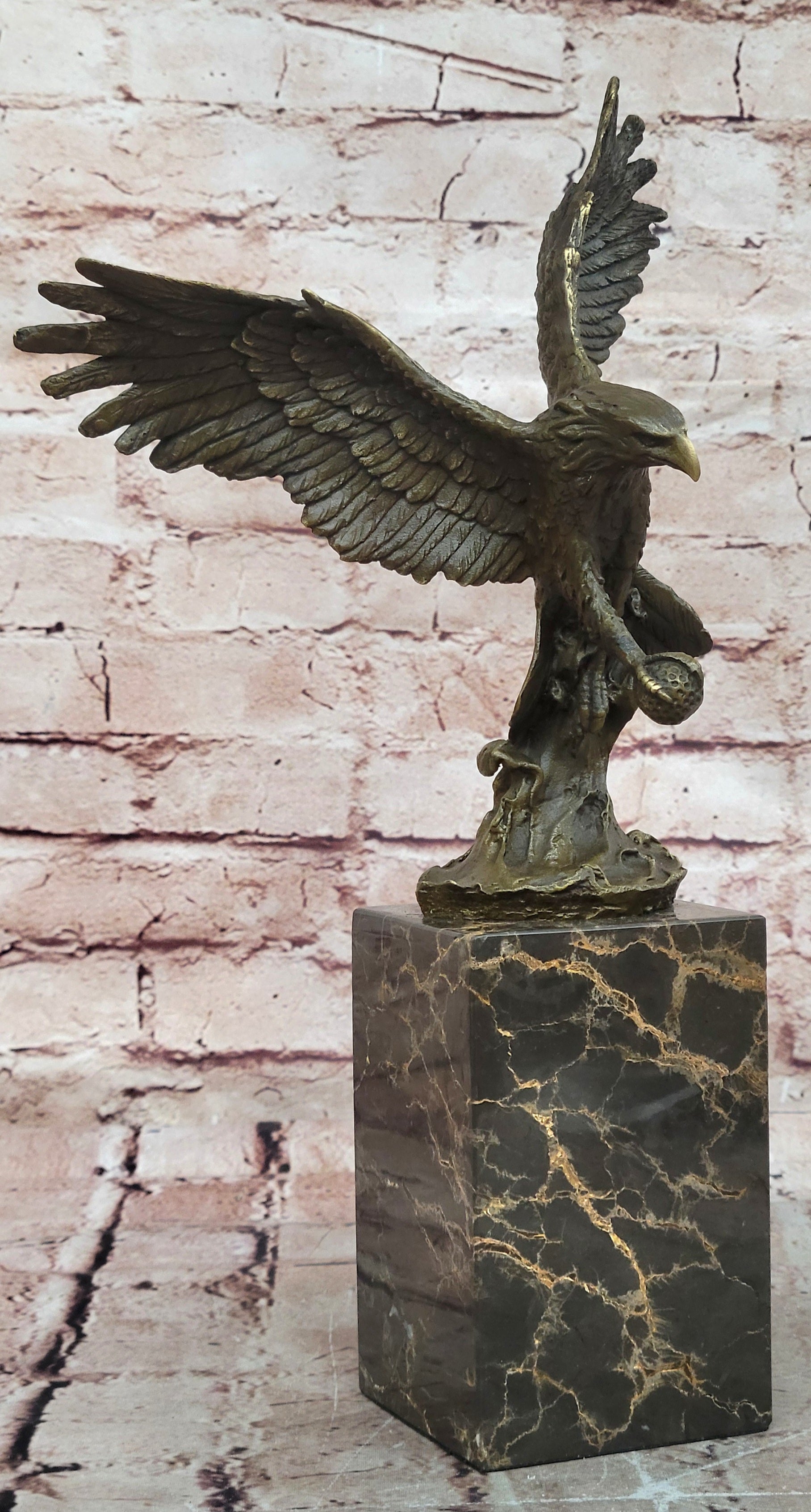 Bald Eagle Genuine bronze sculpture, signed Milo, finest USA Casting Decor