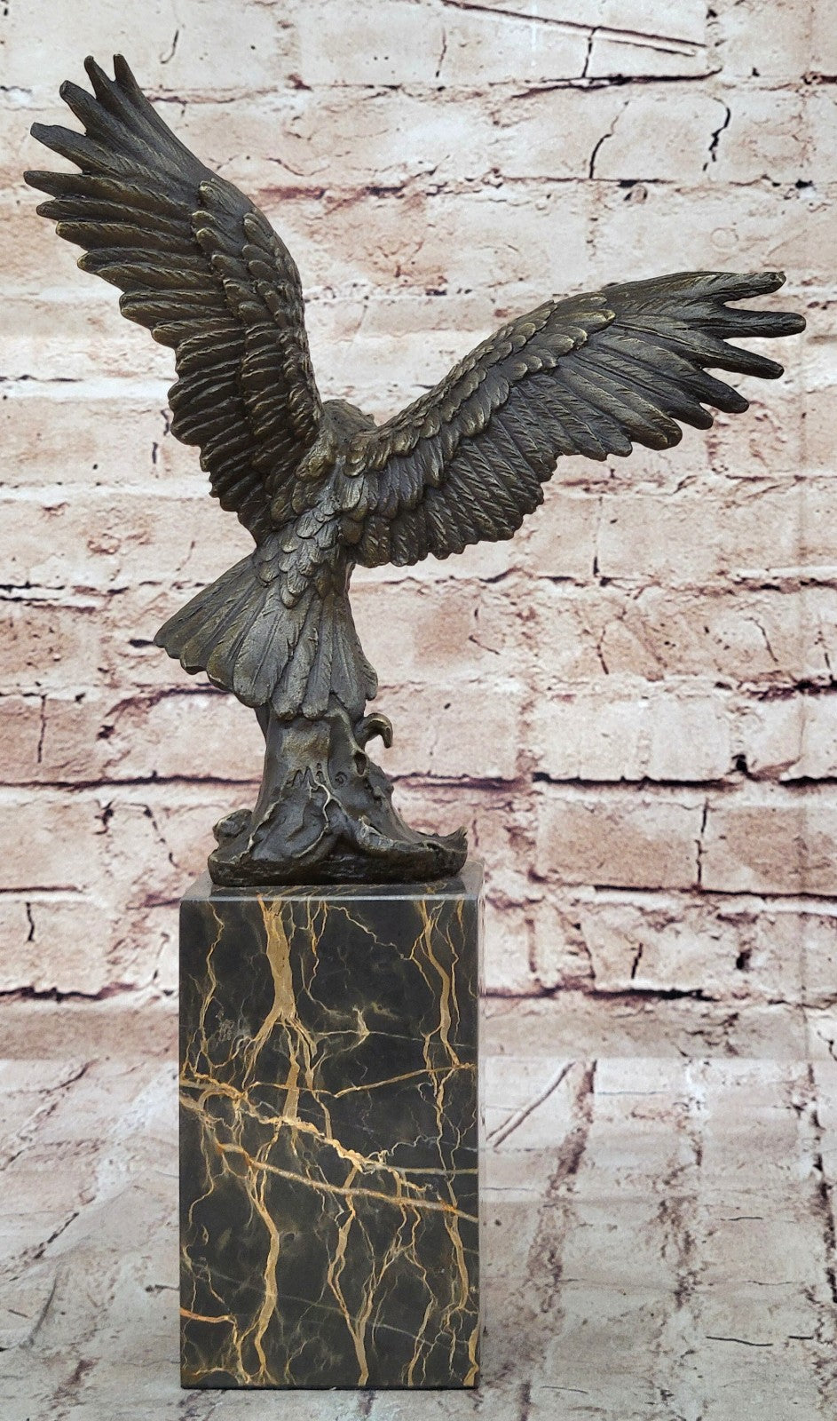 Bald Eagle Genuine bronze sculpture, signed Milo, finest USA Casting Decor
