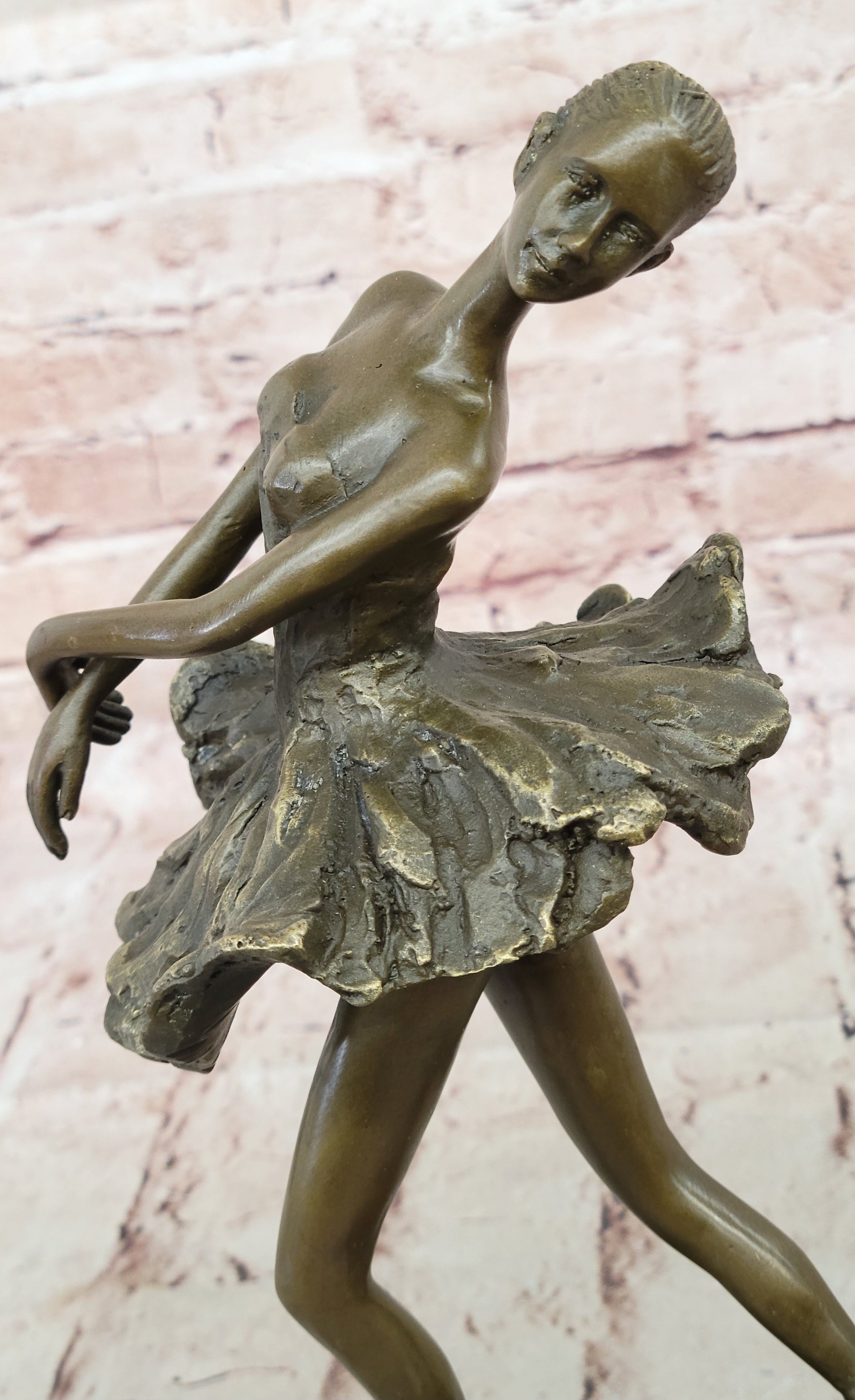 Handcrafted Detailed Little Ballerina Modern Art Bronze Sculpture Figurine