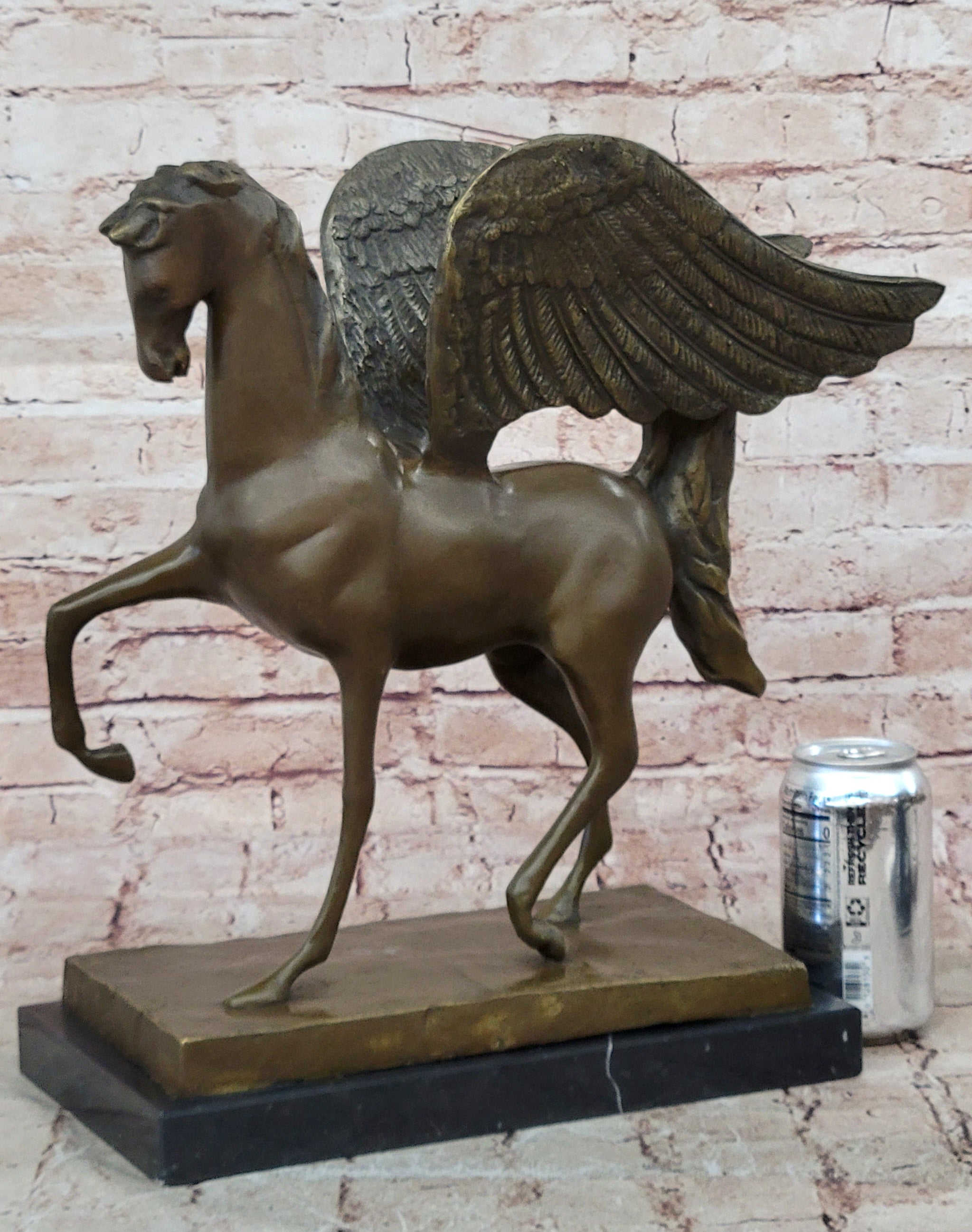 Greek Mythology Hero Horse Pegasus Large 100% Real Bronze Statue Sculpture Gift