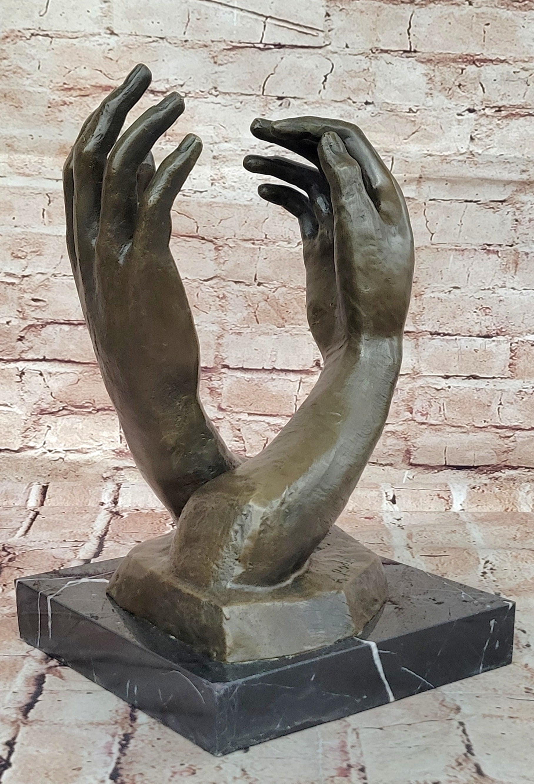 Captivating "The Cathedral" Bronze Statue by Rodin - Office Decor and Art Collectible