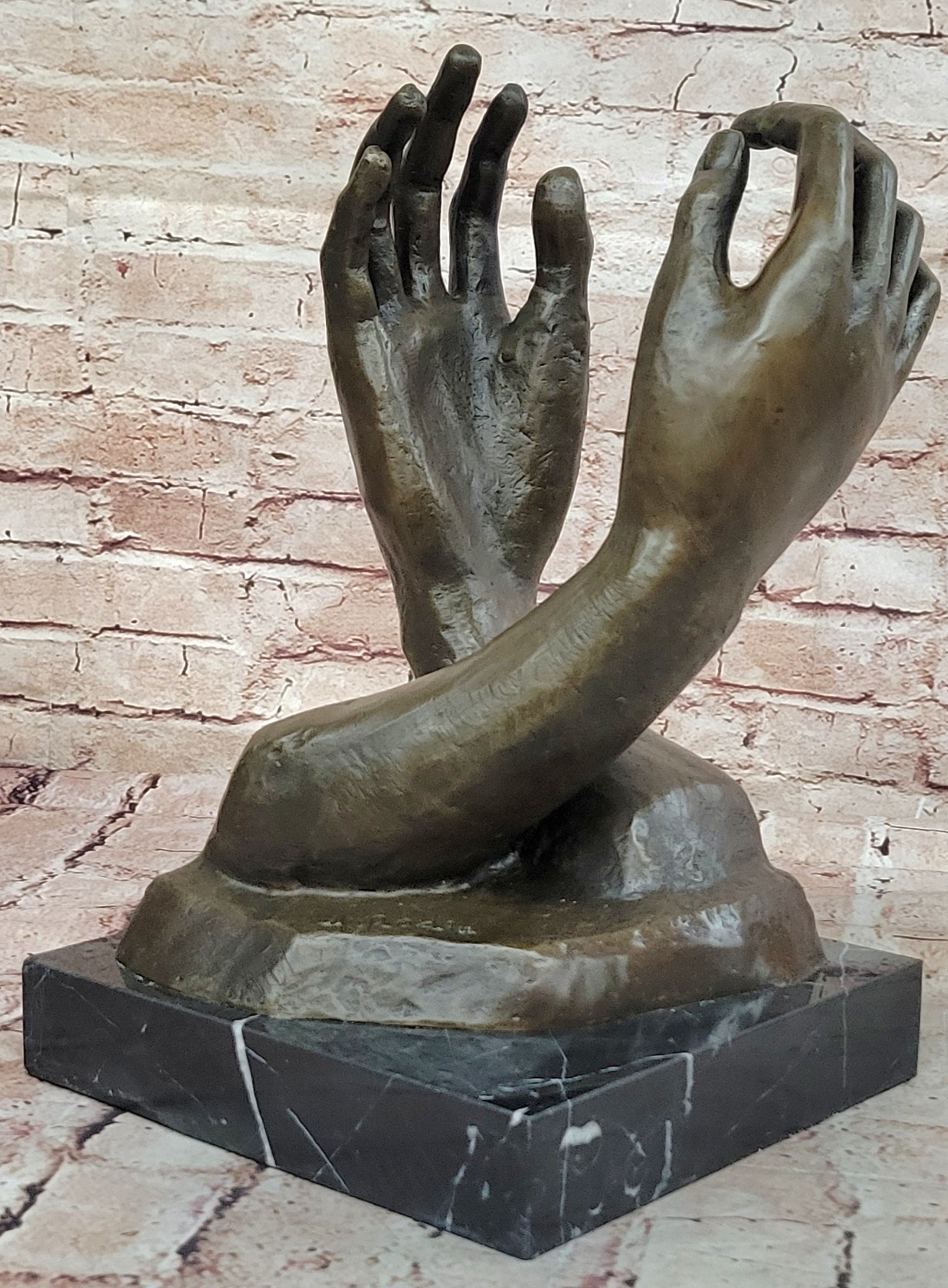 Captivating "The Cathedral" Bronze Statue by Rodin - Office Decor and Art Collectible