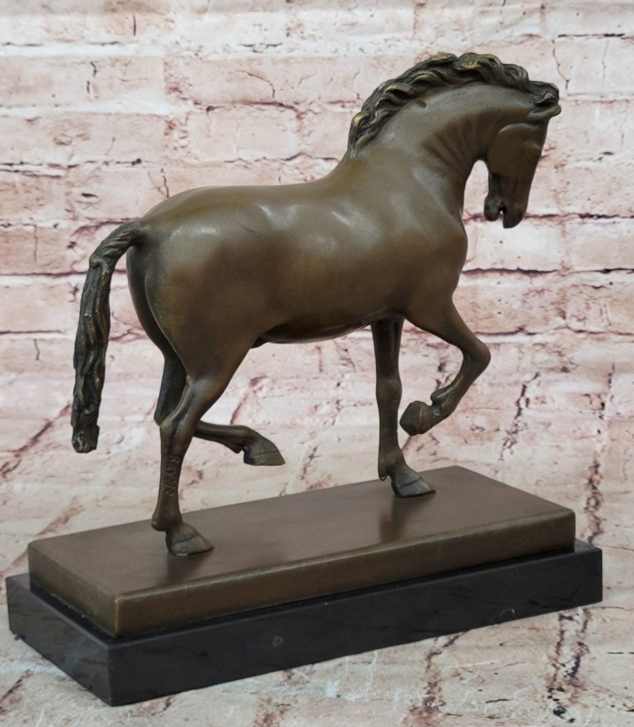 Large Tang Horse by Barye Art Deco Modern Bronze Sculpture Marble Figurine Gift
