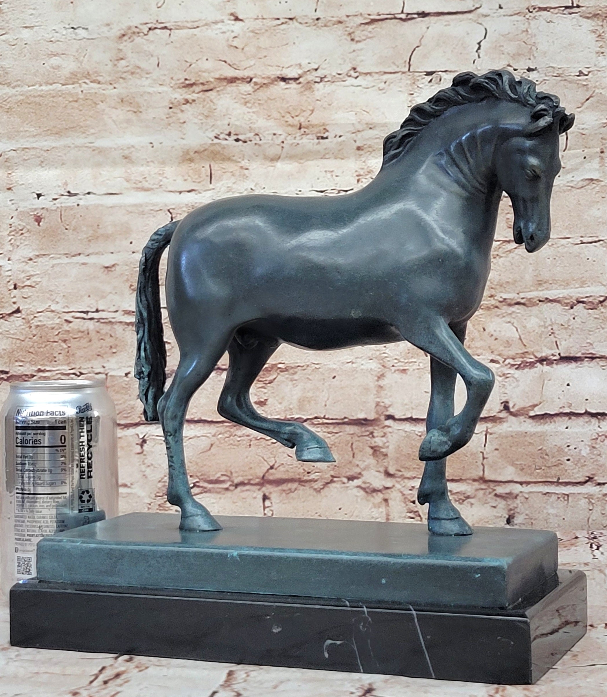 14" Old Chinese Fengshui Bronze Success Animal Tang Dynasty horse Horses Statue