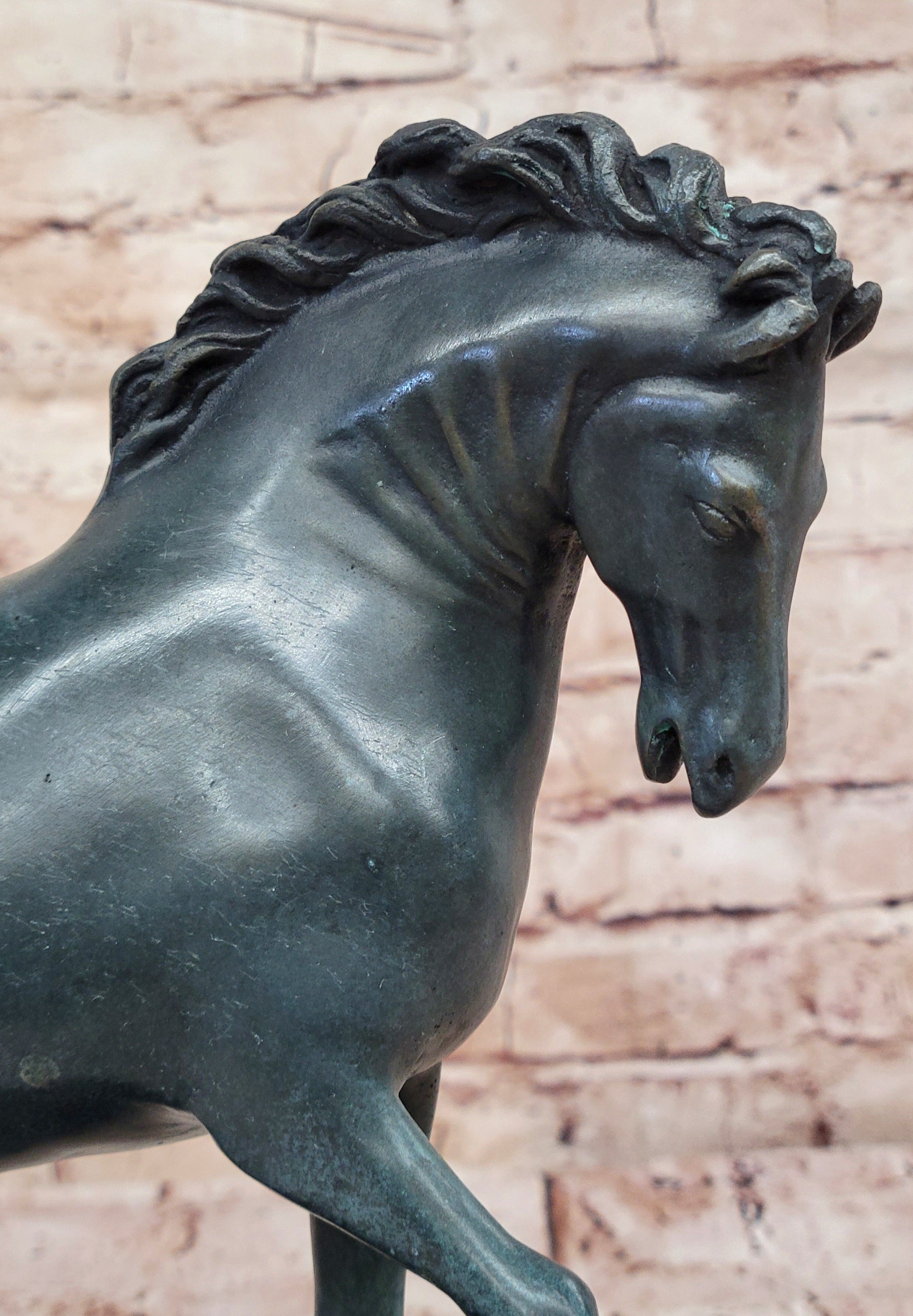 14" Old Chinese Fengshui Bronze Success Animal Tang Dynasty horse Horses Statue