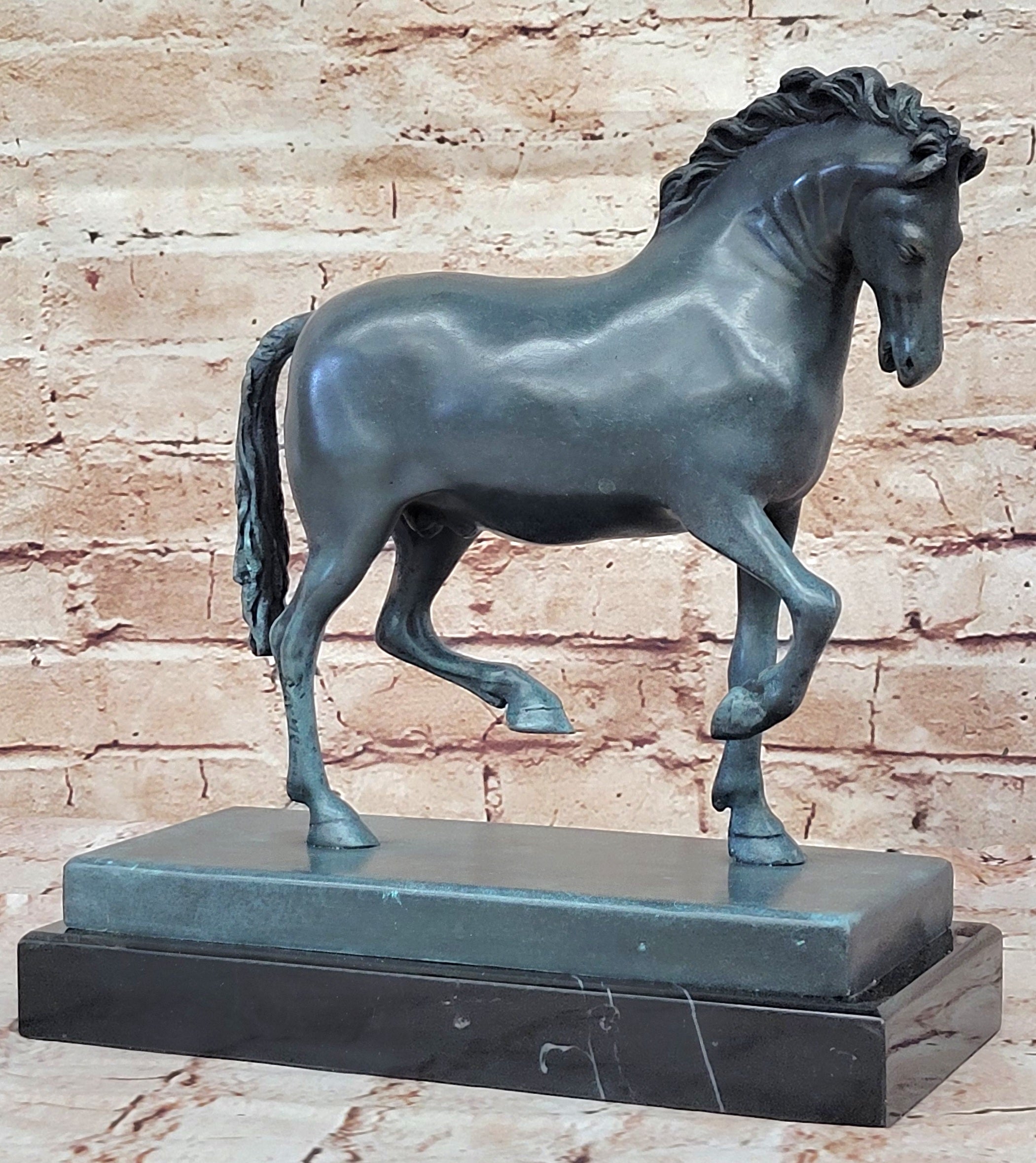 14" Old Chinese Fengshui Bronze Success Animal Tang Dynasty horse Horses Statue