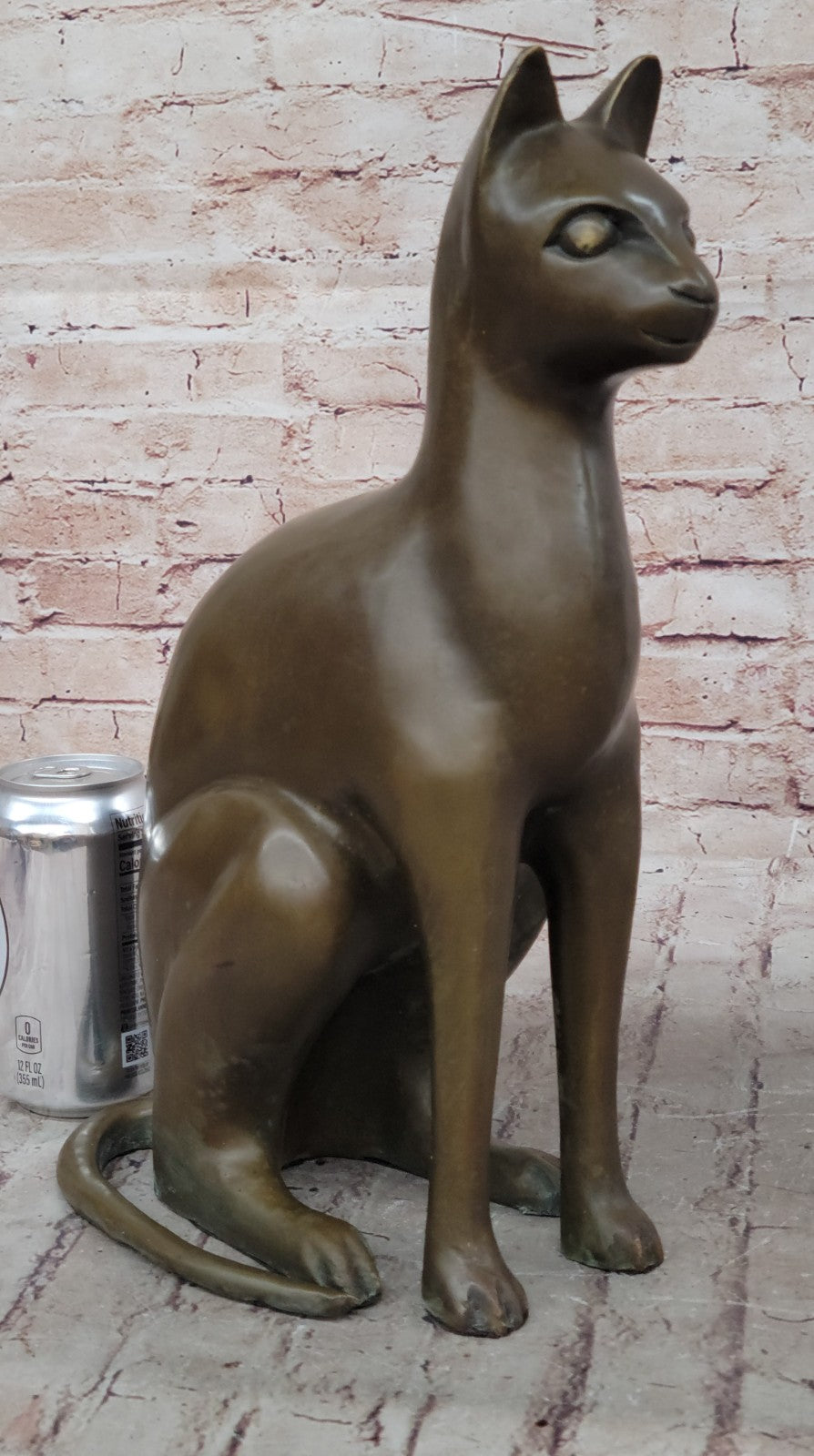 Fine Modern Art Bronze Egyptian Cat Statue by French Artist Moigniez Home Decor