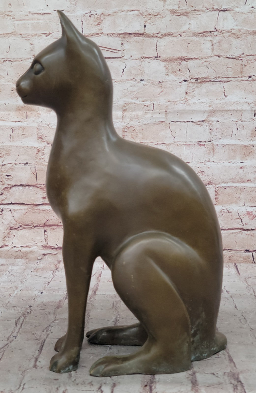 Fine Modern Art Bronze Egyptian Cat Statue by French Artist Moigniez Home Decor