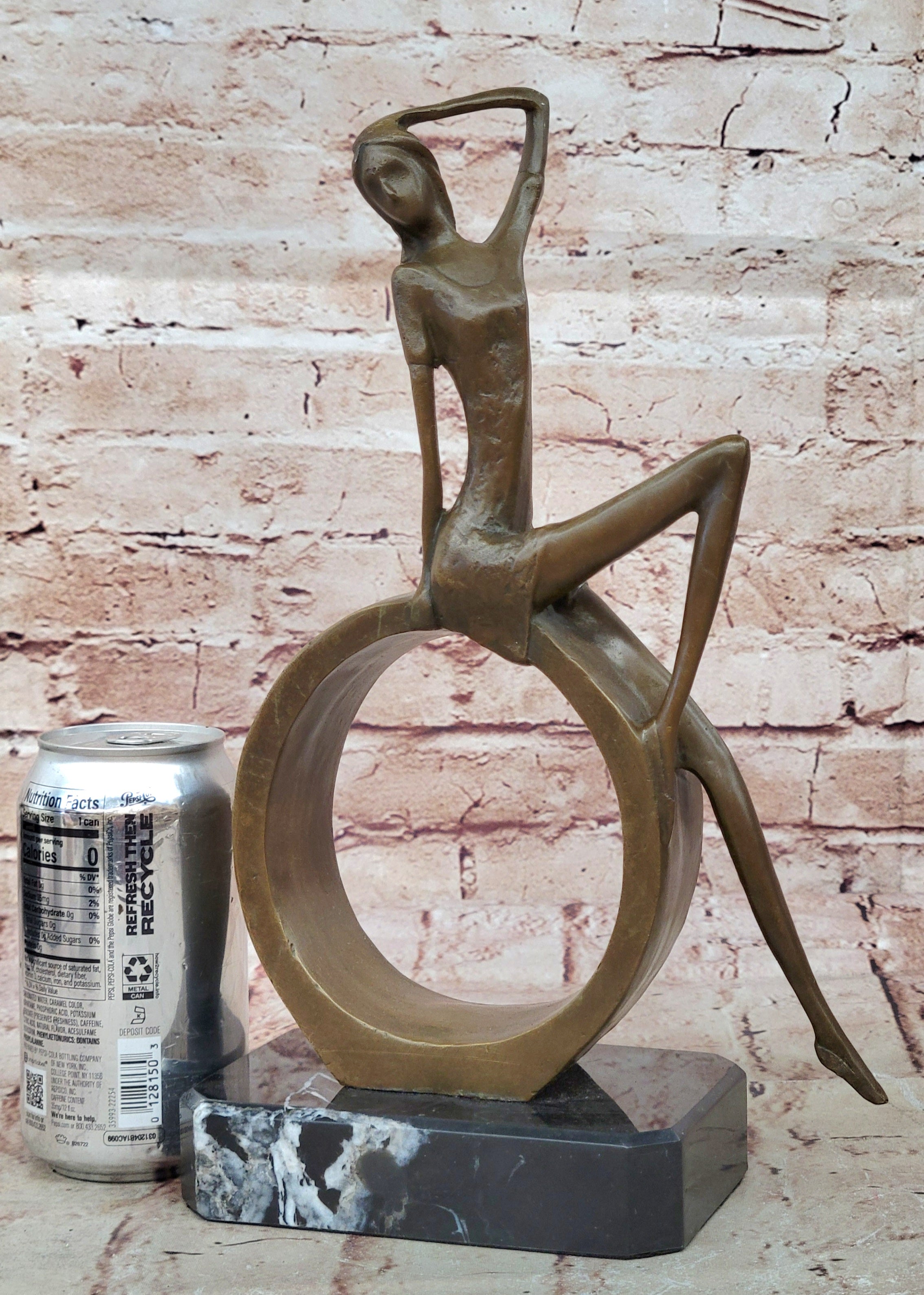 Collet`s Bronze Female Sculpture | Vintage Mid Century Abstract Woman Figurine