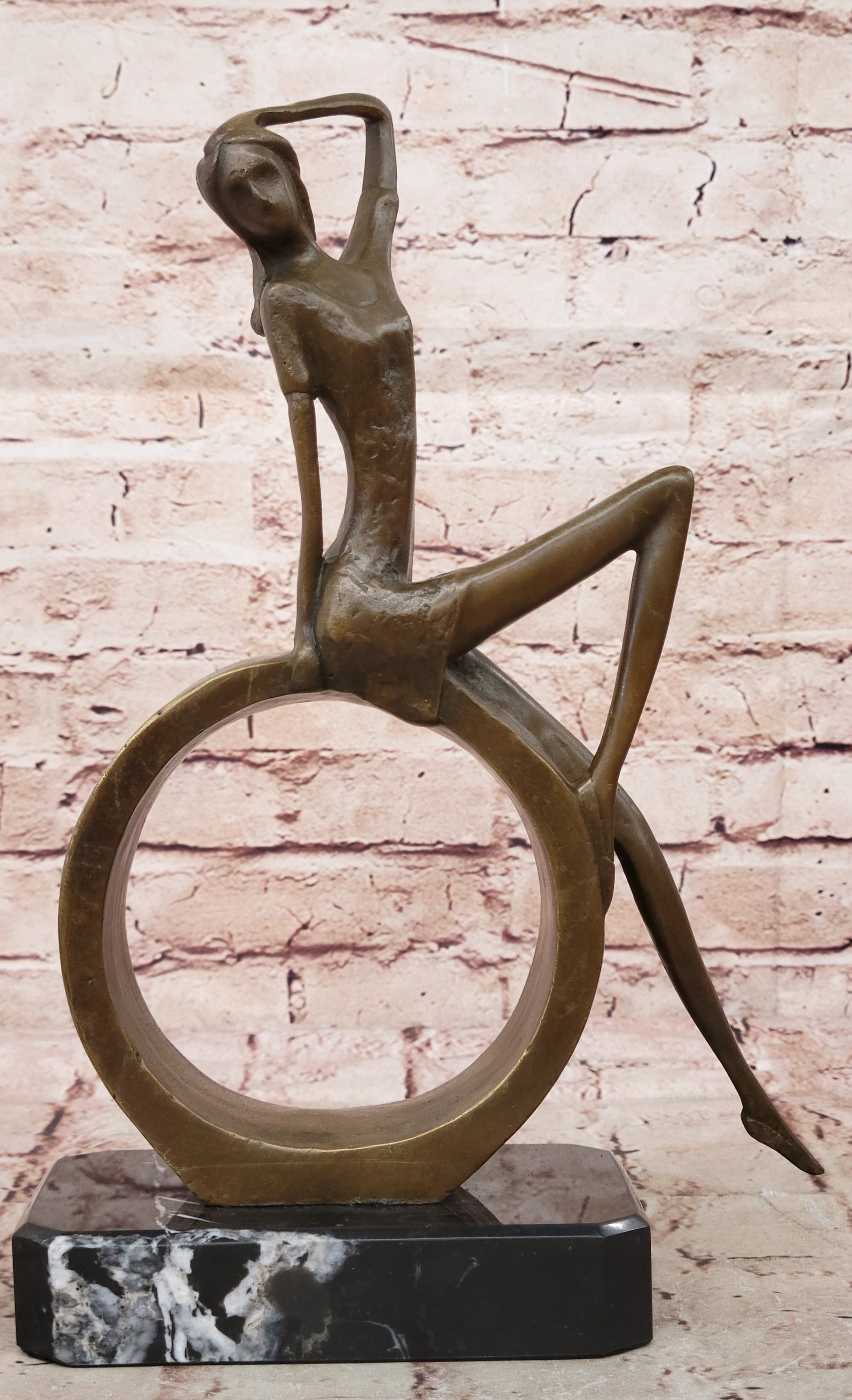 Collet`s Bronze Female Sculpture | Vintage Mid Century Abstract Woman Figurine