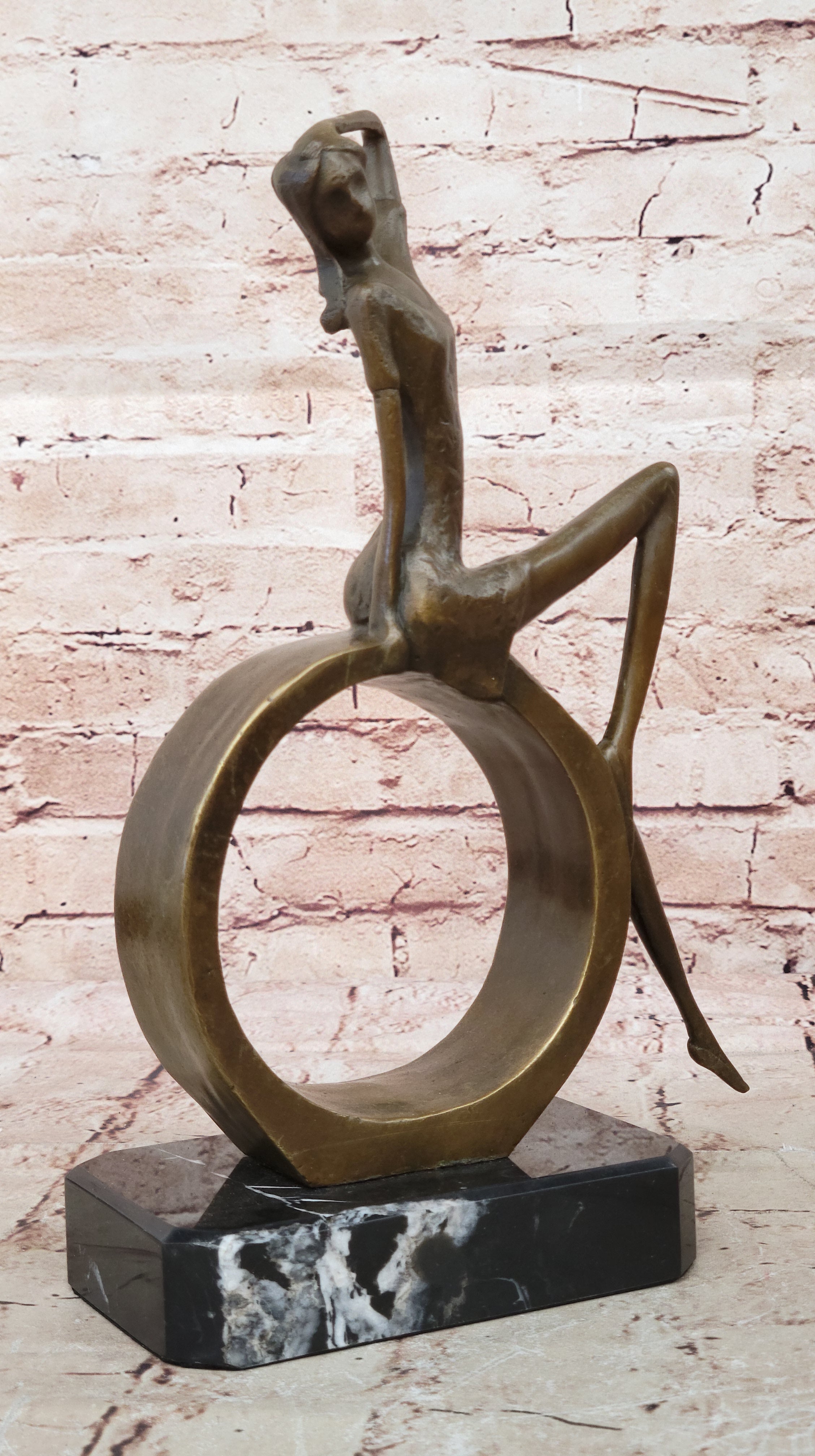 Collet`s Bronze Female Sculpture | Vintage Mid Century Abstract Woman Figurine