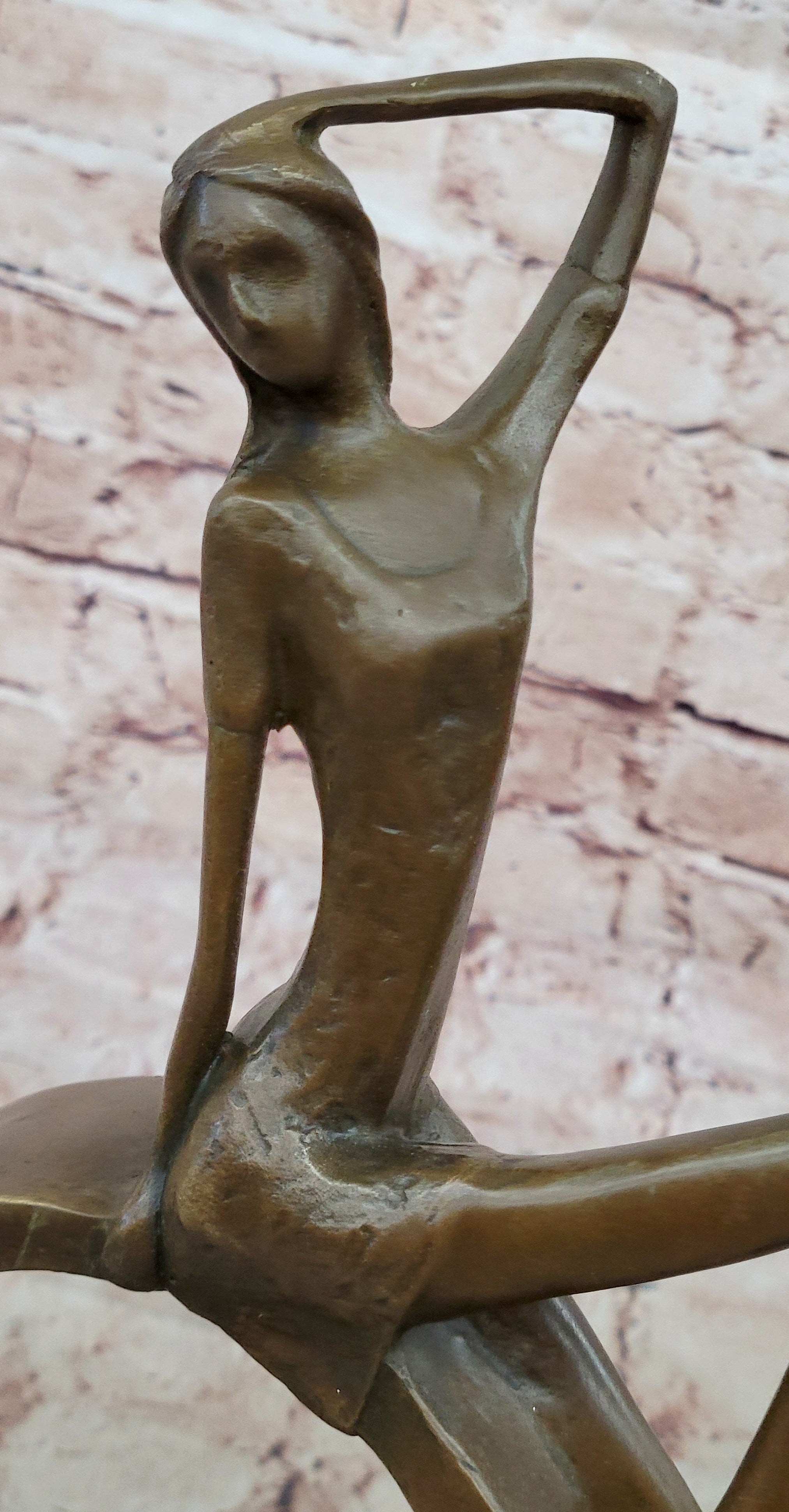 Collet`s Bronze Female Sculpture | Vintage Mid Century Abstract Woman Figurine