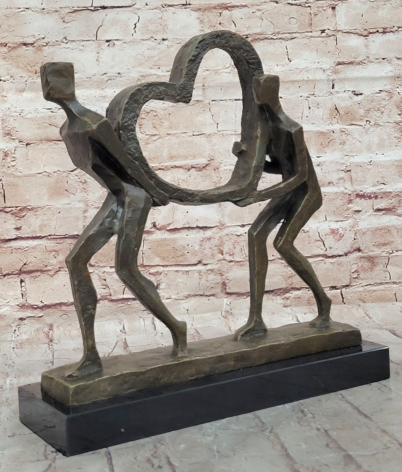Symbolic Bond of Love: Abstract Bronze Statue by Francisci - Fine Art Sculpture