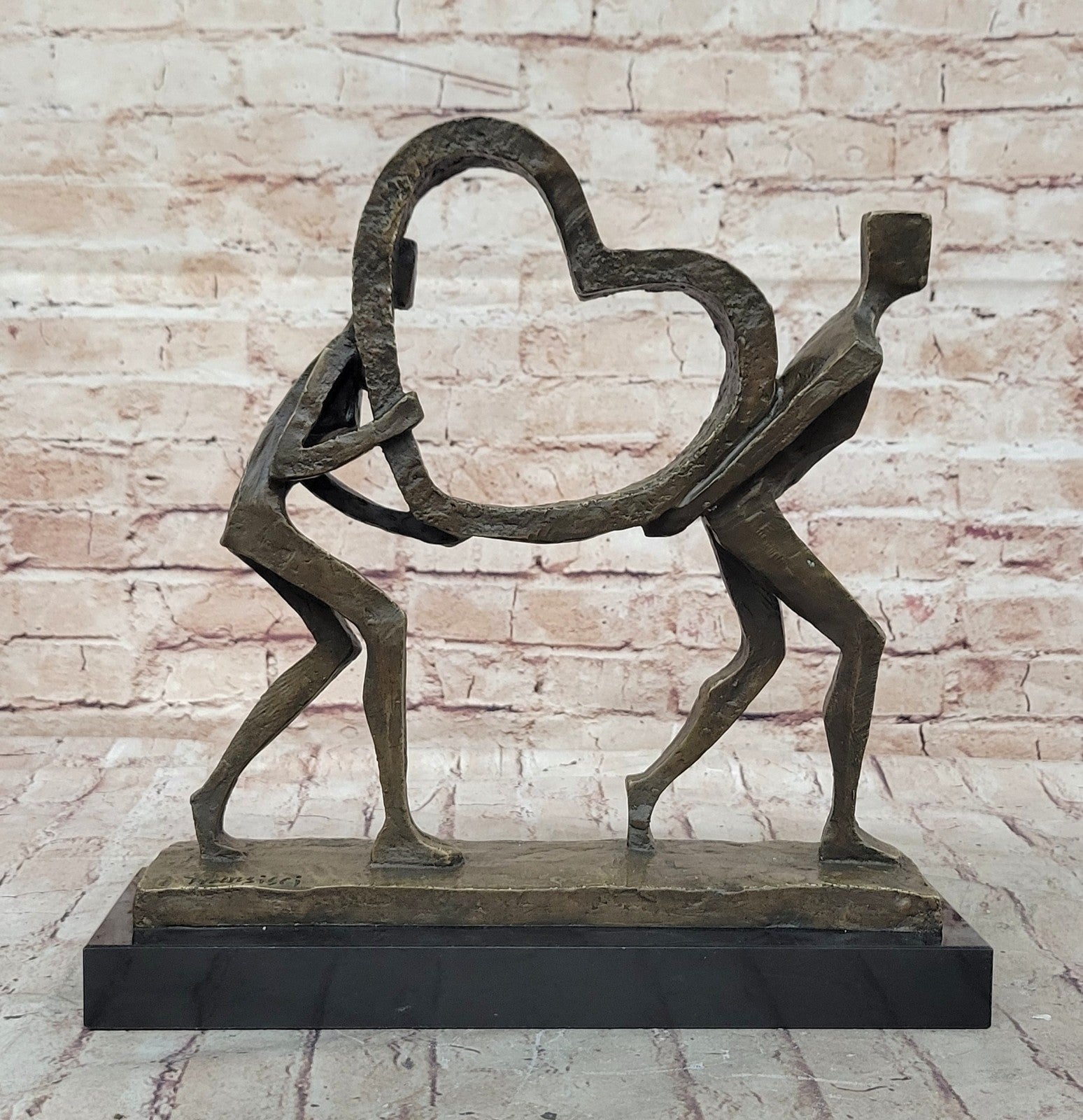 Symbolic Bond of Love: Abstract Bronze Statue by Francisci - Fine Art Sculpture