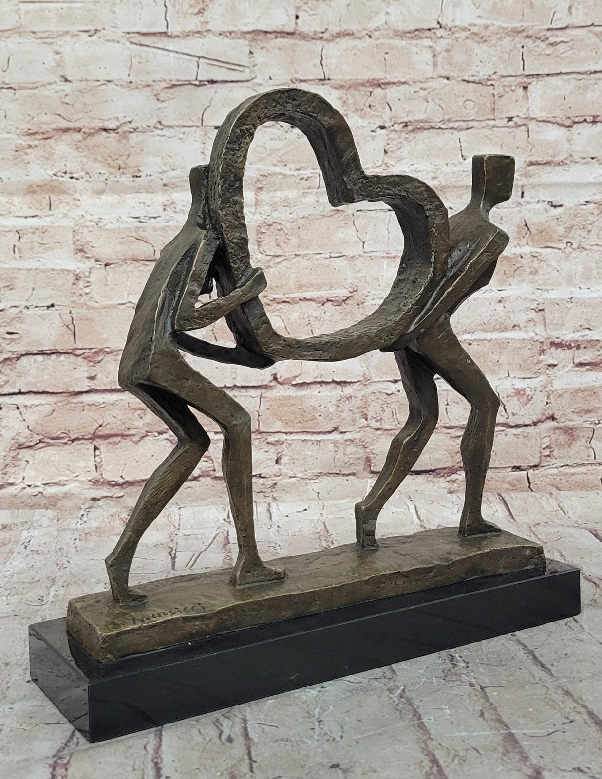 Symbolic Bond of Love: Abstract Bronze Statue by Francisci - Fine Art Sculpture