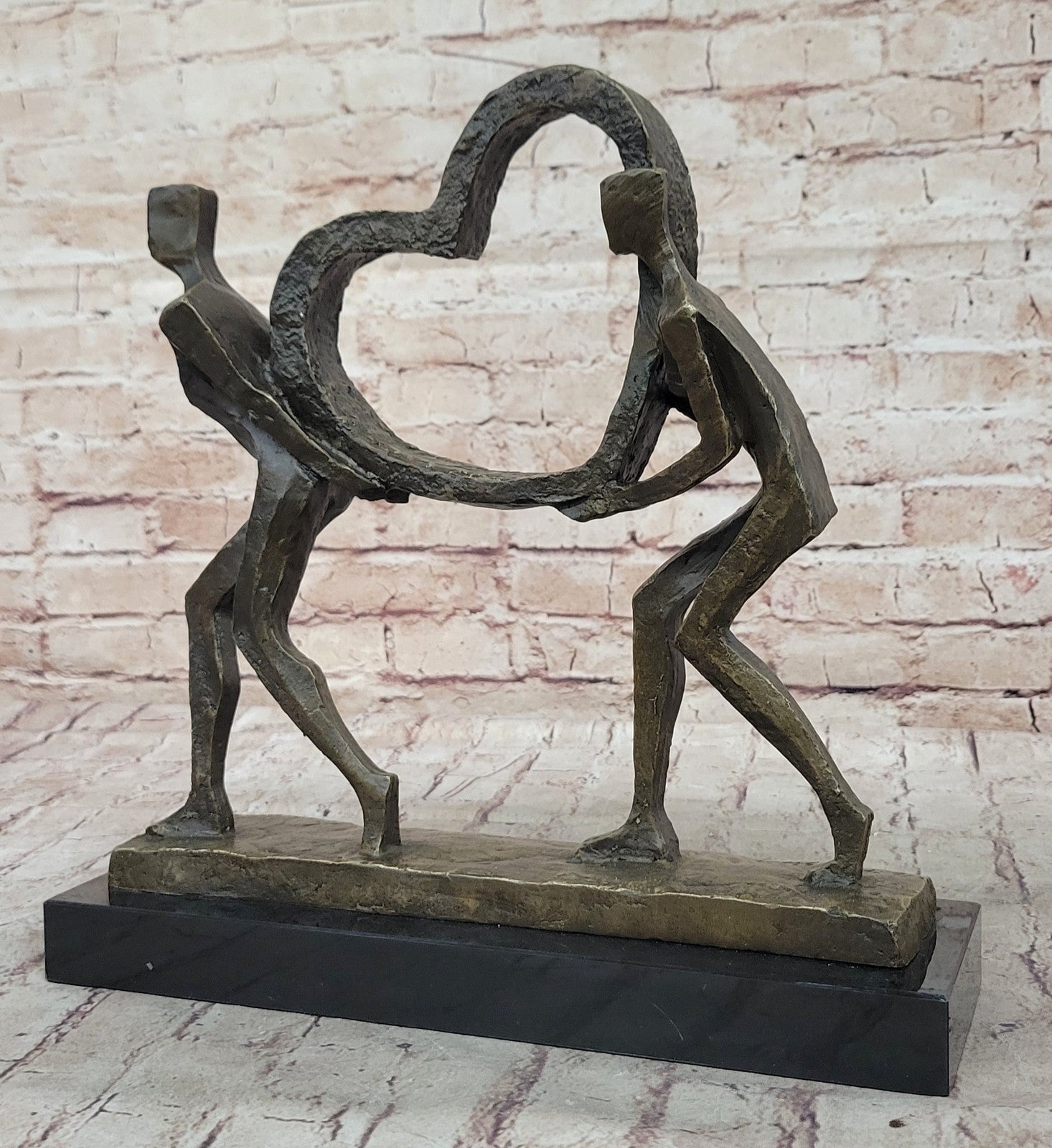 Symbolic Bond of Love: Abstract Bronze Statue by Francisci - Fine Art Sculpture