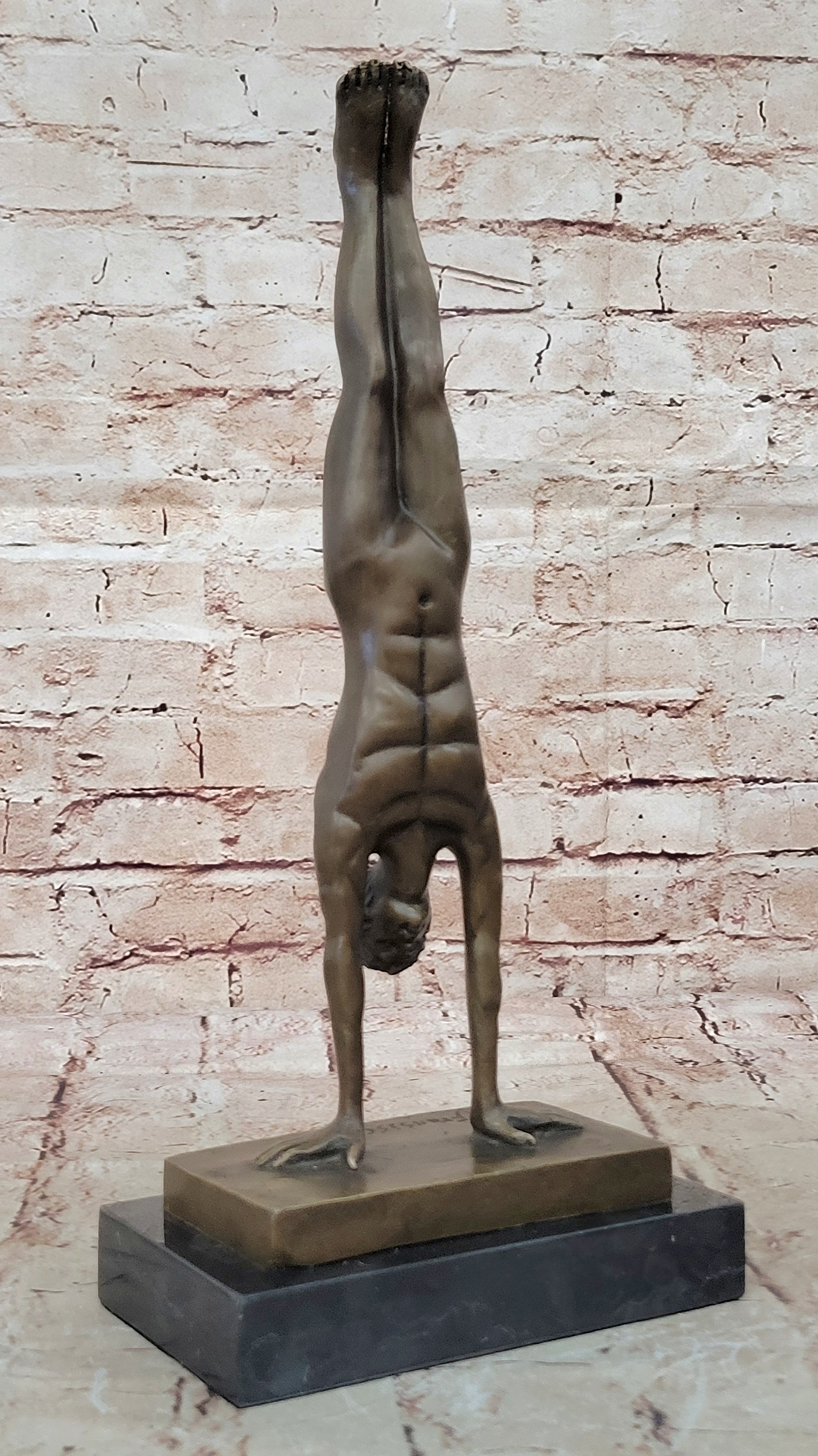 Bronze Sculpture Hand Stand Gymnast Figurine Hot Cast Lost Wax Method Fransisci