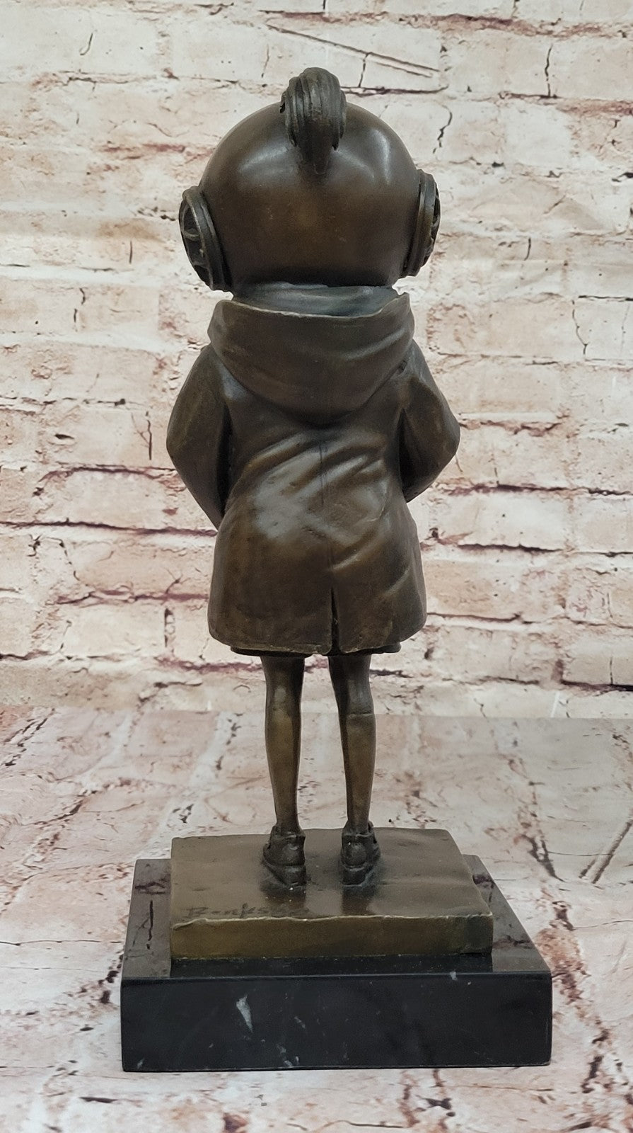 Classic Children`s Theme Bronze Sculpture: Deep Sea Diver Girl Artwork