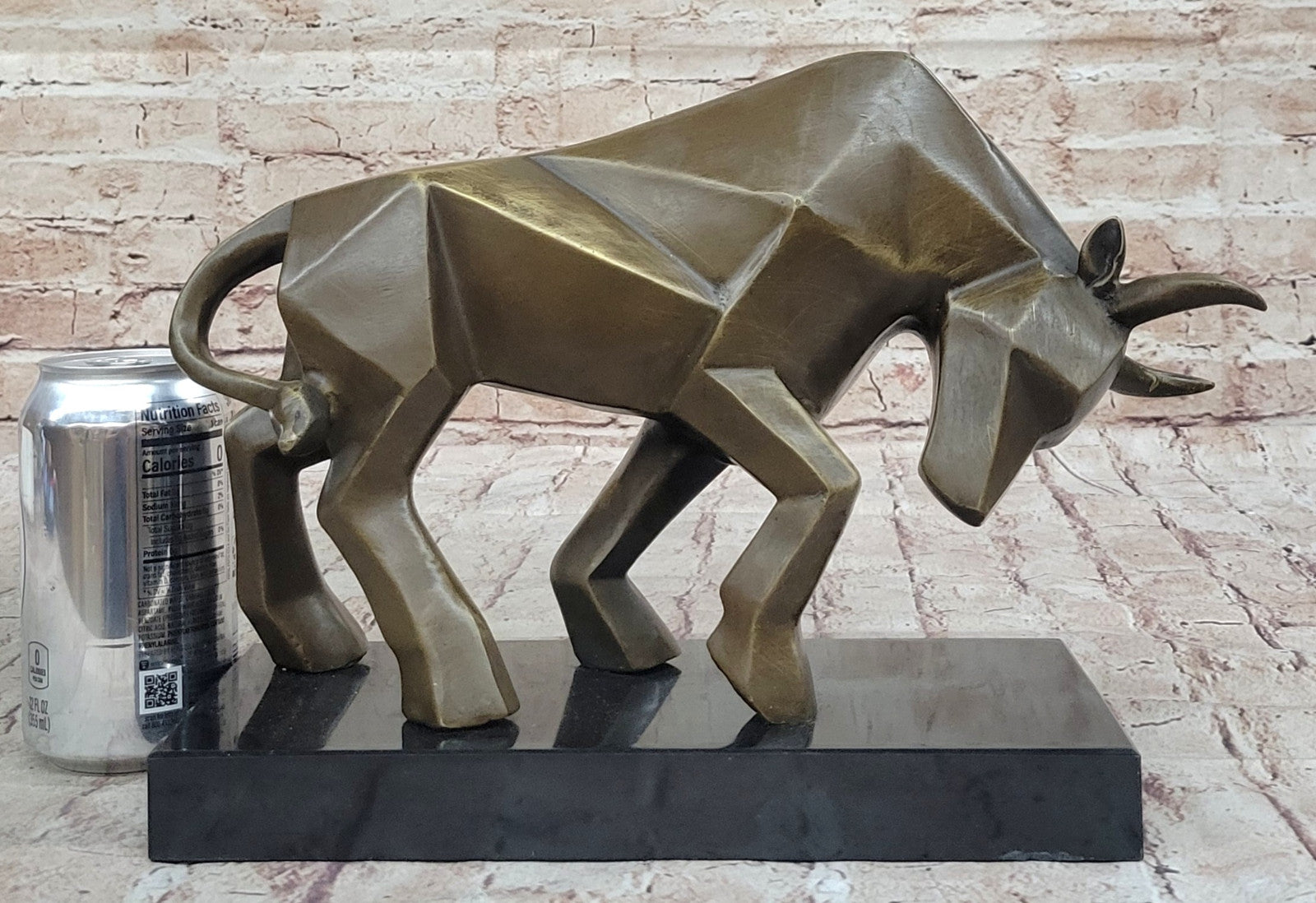Fransisci Abstract Bull Bronze Sculpture Mid-Century Modern Office Statue