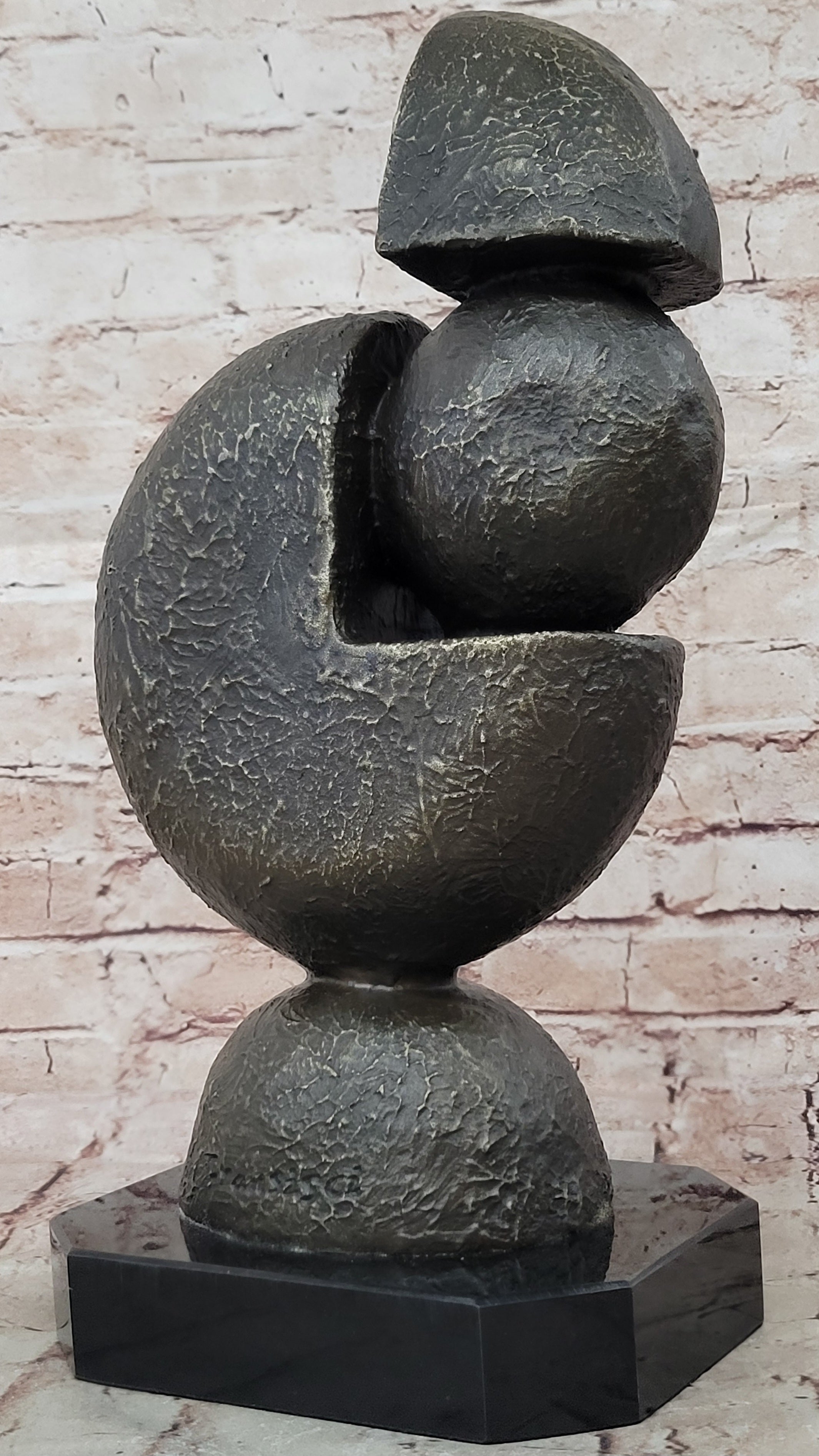 Hand Made Bronze Pac-Man Sculpture by Fransisci: Childhood Arcade Trophy Decor