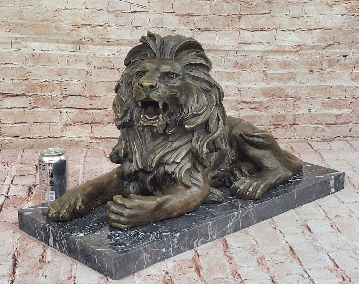 King of the Jungle Bronze Lion Sculpture: Collector`s Edition by Barye Figure