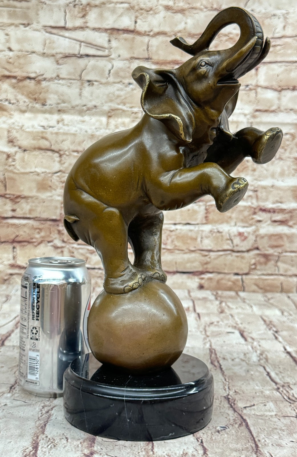 Solid Genuine Bronze Sculpture Bull Elephant by Bugatti Hand Made Figure Gift