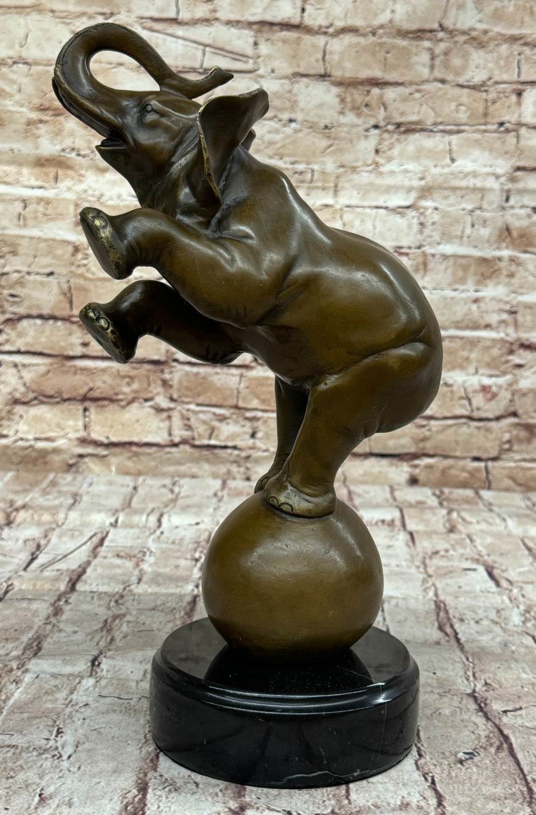 Solid Genuine Bronze Sculpture Bull Elephant by Bugatti Hand Made Figure Gift