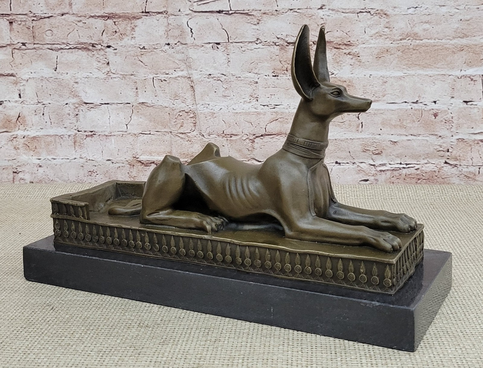 Art Deco Hand Made by Lost Wax Egypt Egyptian Dog Bronze Sculpture Statue Gift