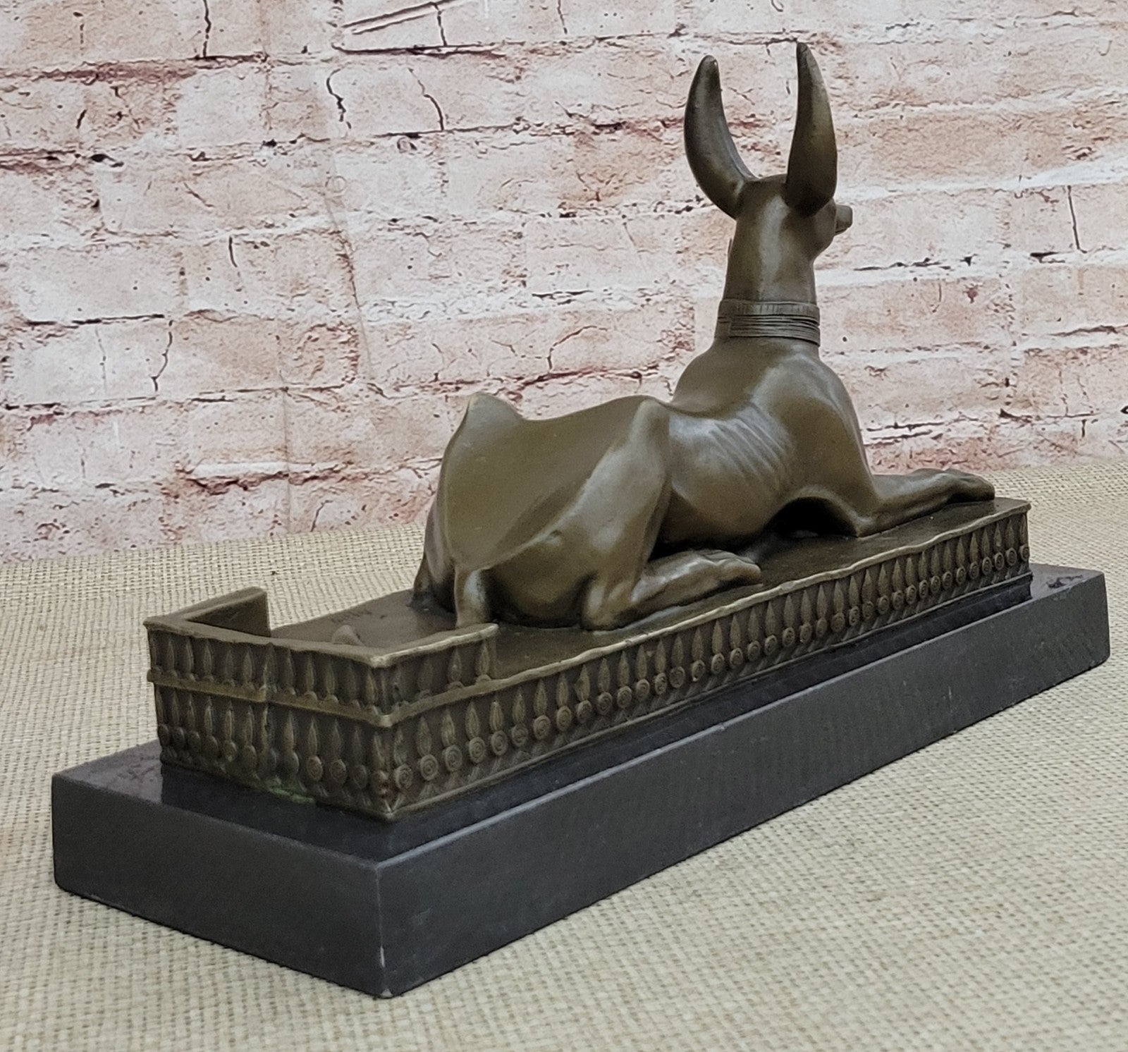 Art Deco Hand Made by Lost Wax Egypt Egyptian Dog Bronze Sculpture Statue Gift