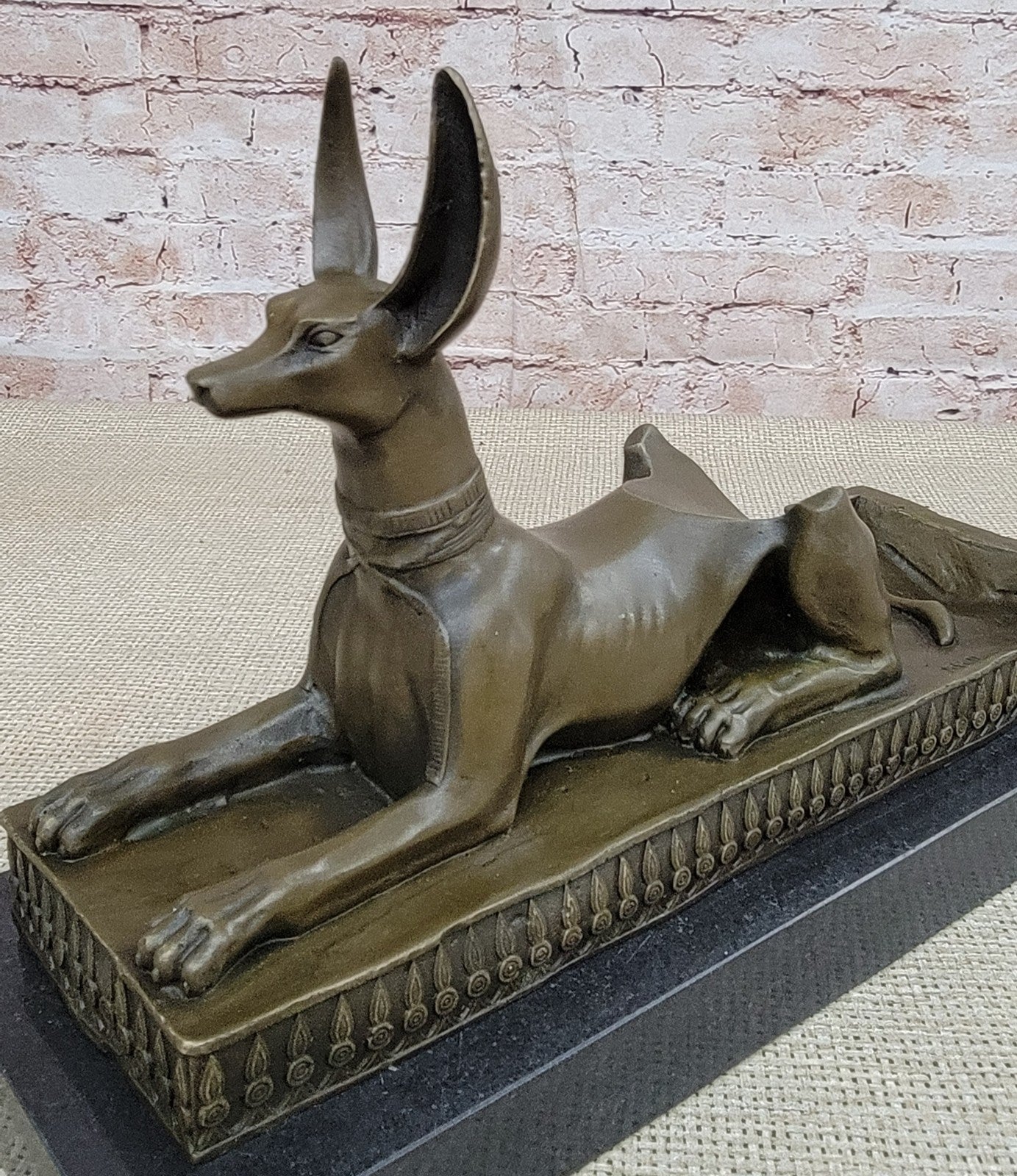 Art Deco Hand Made by Lost Wax Egypt Egyptian Dog Bronze Sculpture Statue Gift