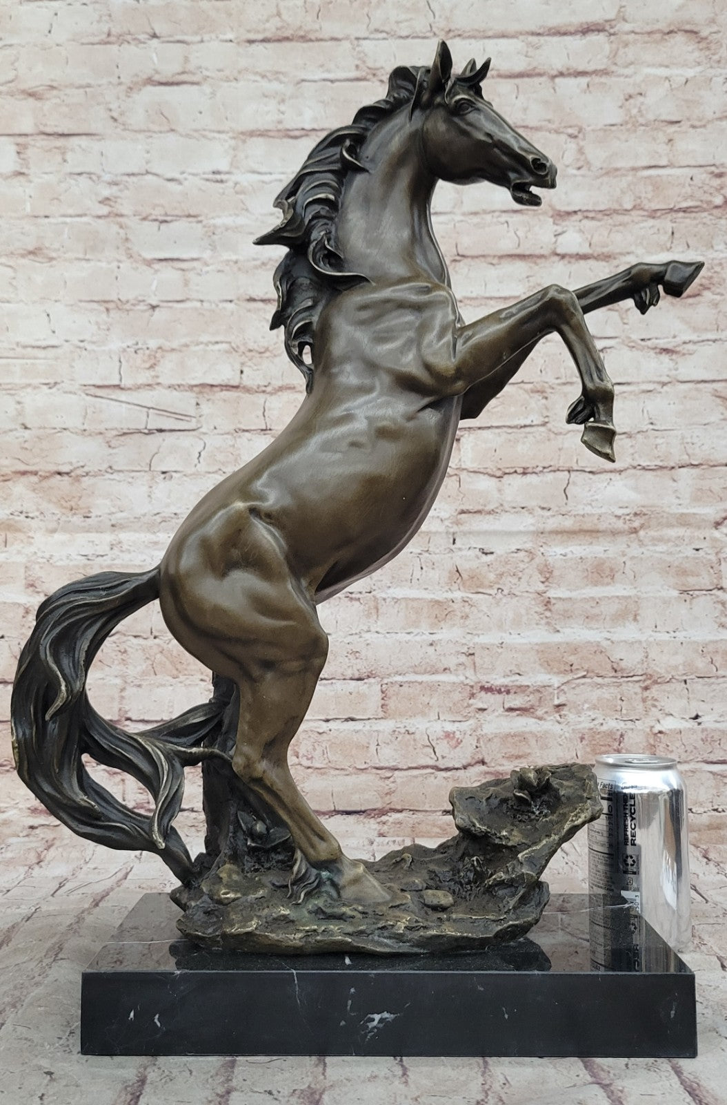 Bronze Sculpture Art Deco Classic Rearing Horse Artwork Hot Cast Figurine Figure