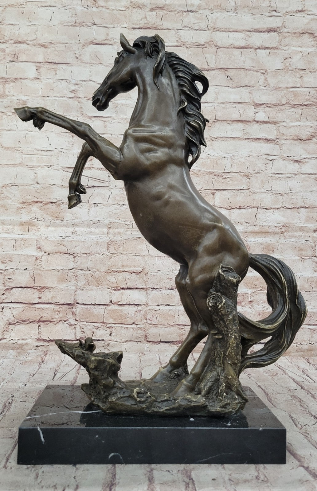 Bronze Sculpture Art Deco Classic Rearing Horse Artwork Hot Cast Figurine Figure