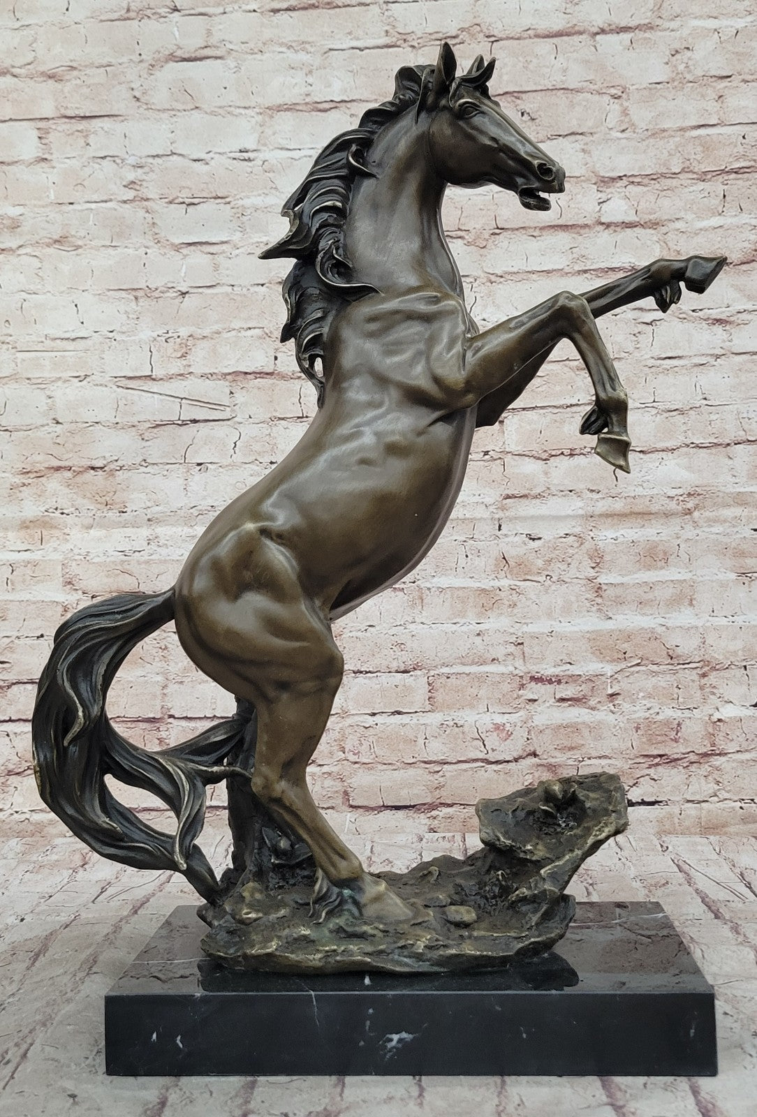 Bronze Sculpture Art Deco Classic Rearing Horse Artwork Hot Cast Figurine Figure