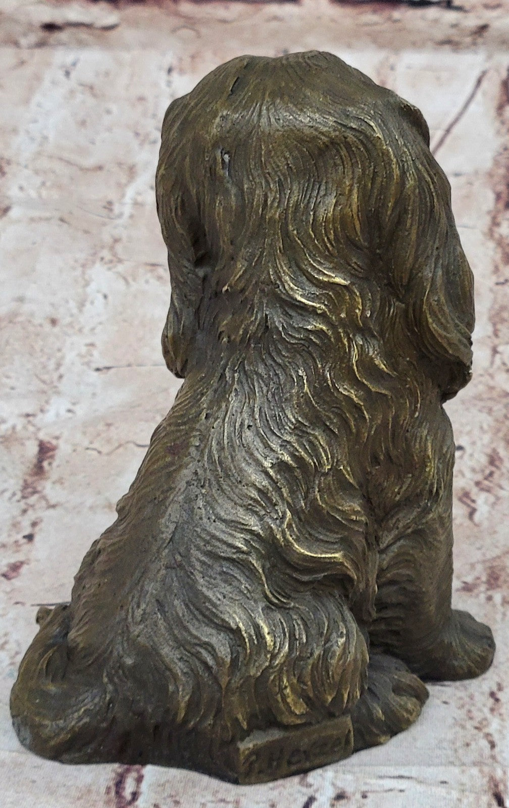 English Cocker Water Spaniel Boykin Bronze Marble Dog Statue Breeder Kennel Gift