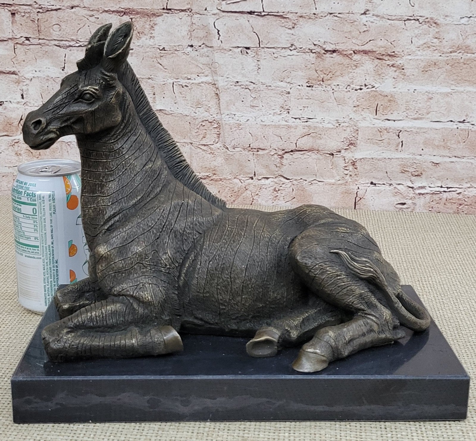 Handcrafted bronze sculpture SALE Decor Base Marble Deco Art Zebra African