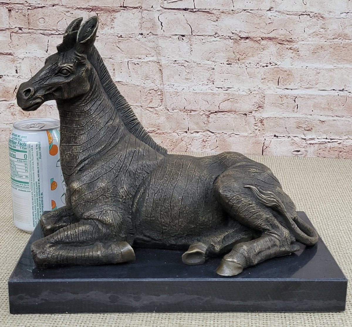 Handcrafted bronze sculpture SALE Decor Base Marble Deco Art Zebra African