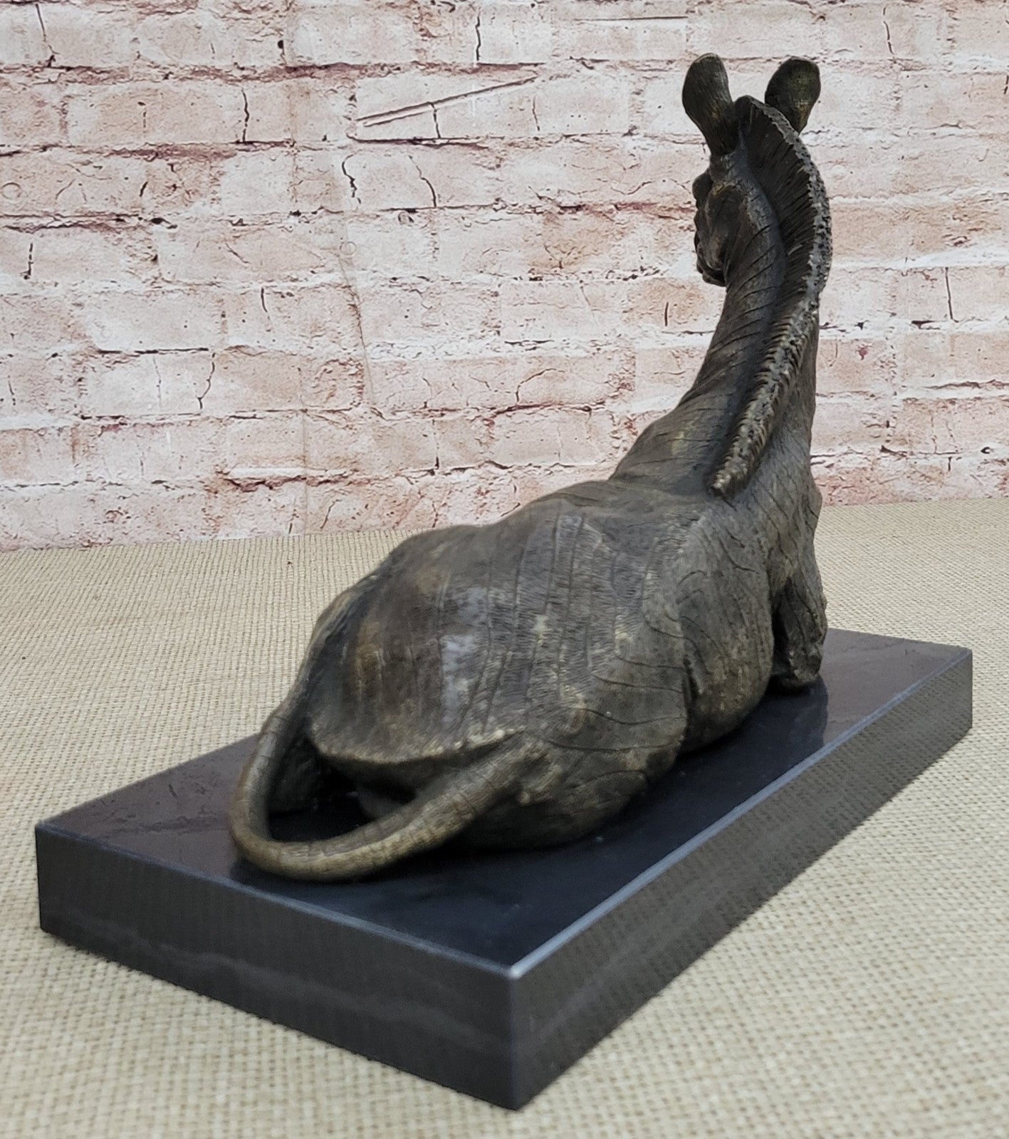 Handcrafted bronze sculpture SALE Decor Base Marble Deco Art Zebra African